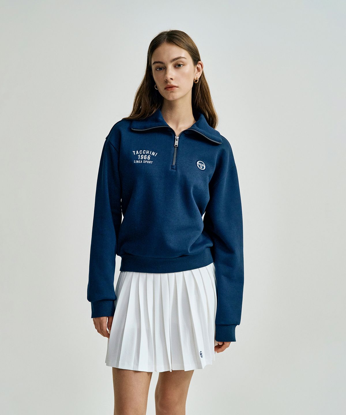 세르지오 타키니(SERGIO TACCHINI) W 쿠쉬라이트 프렌치 타키니 하프집 (Navy)