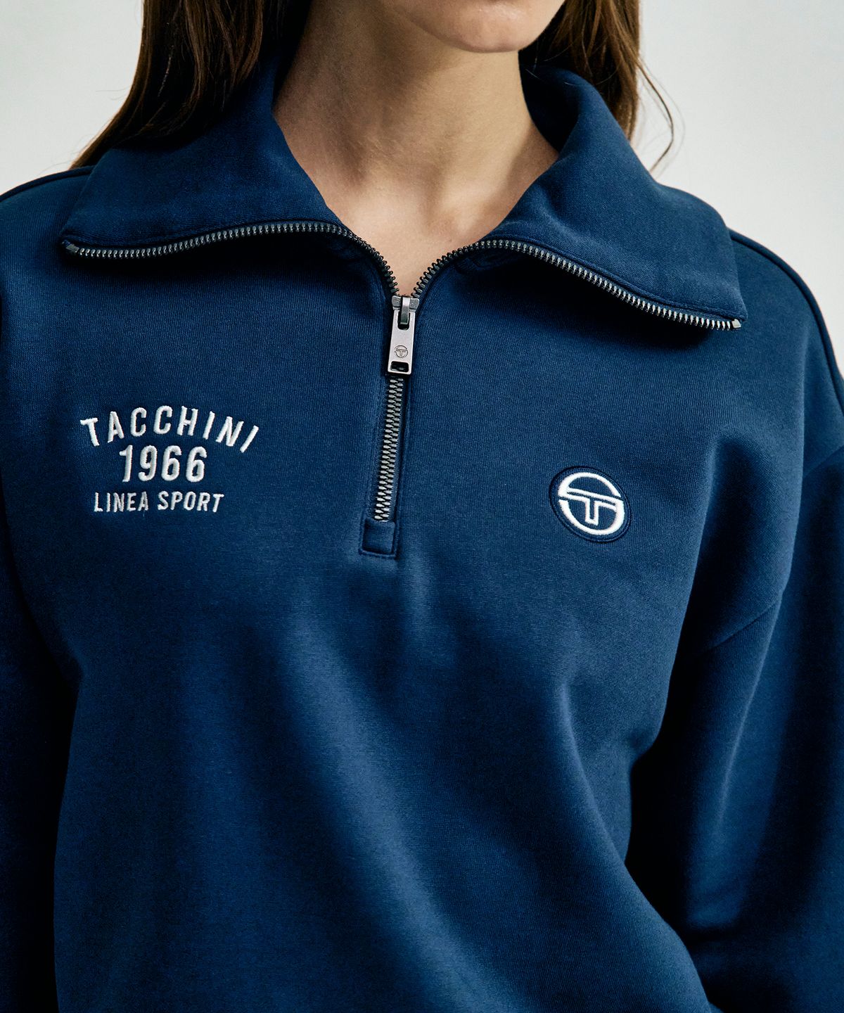 세르지오 타키니(SERGIO TACCHINI) W 쿠쉬라이트 프렌치 타키니 하프집 (Navy)