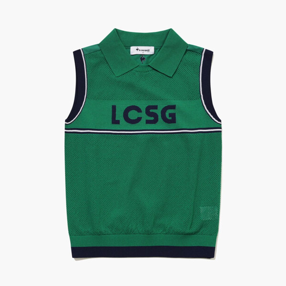 르꼬끄 골프(LECOQ GOLF) 여성 트리코트 스웨터 슬리브리스 스웨터 (GQ322LKV71)