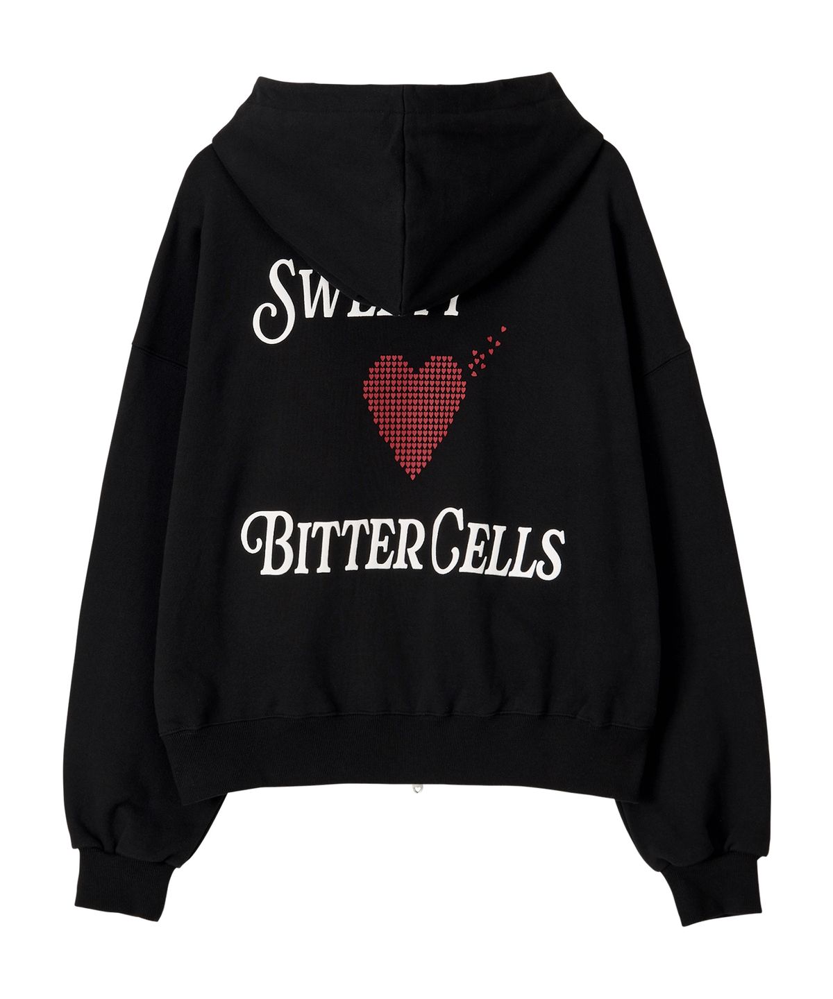 비터셀즈(BITTERCELLS) 스캐터 하트 후드집업-블랙