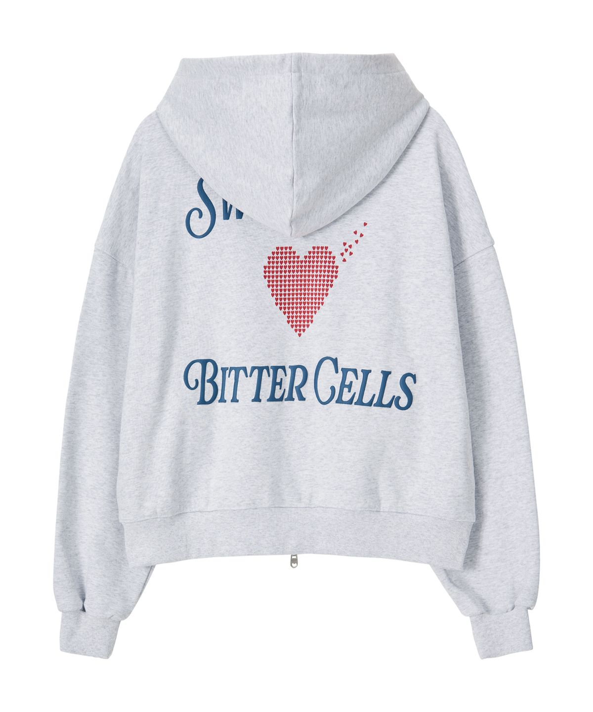 비터셀즈(BITTERCELLS) 스캐터 하트 후드집업-라이트 그레이