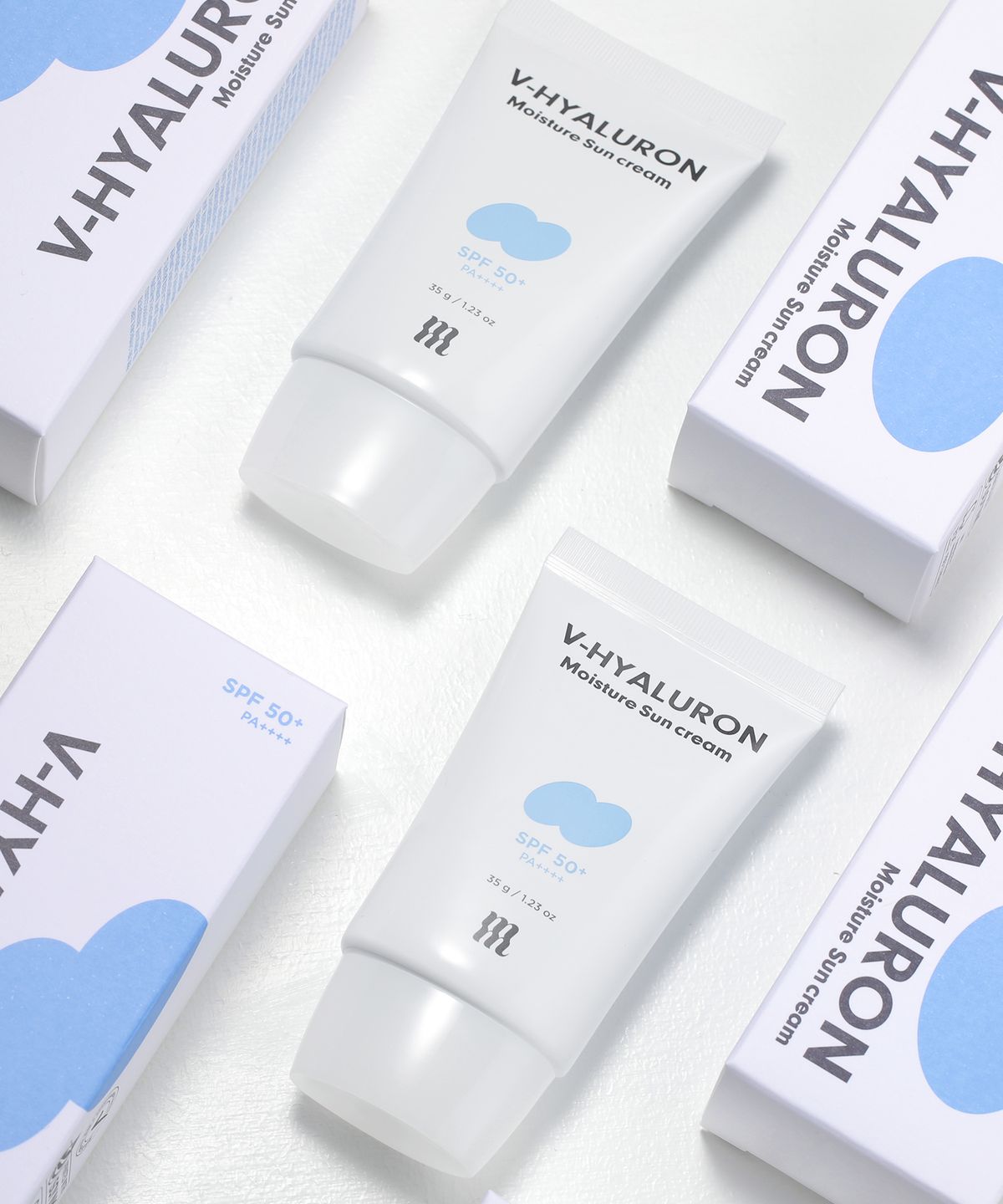머지(MERZY) [2PACK] 브이 히알루론산 수분 선크림 (2개)+선크림샘플 2매