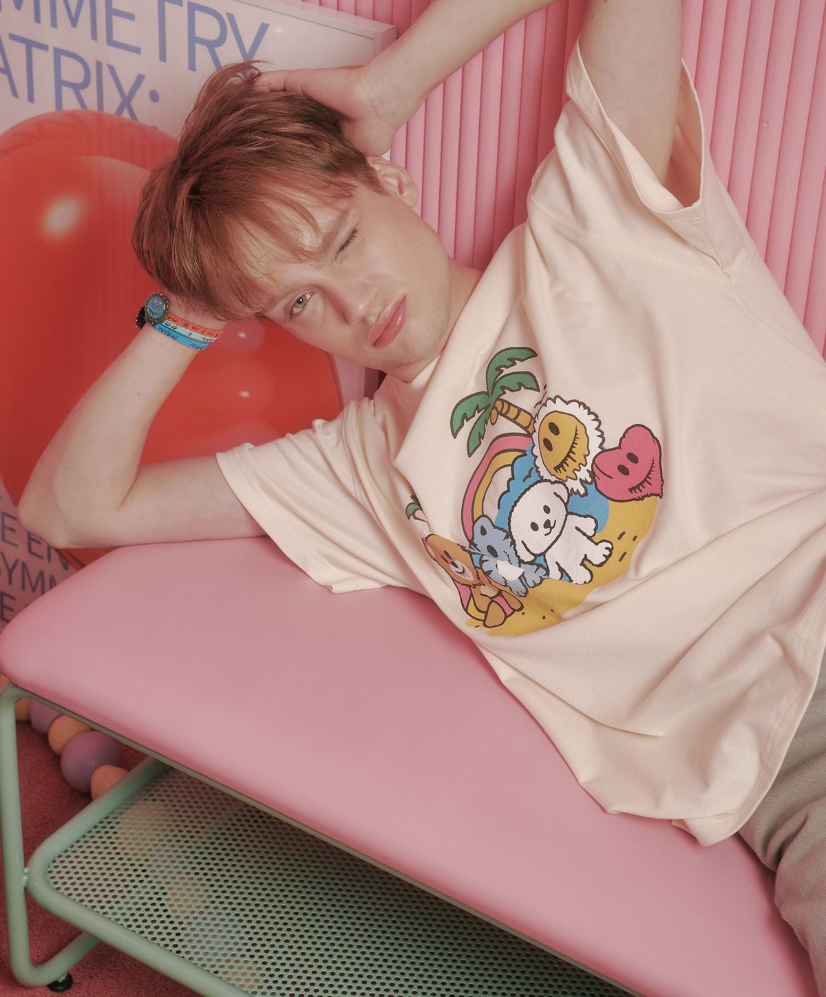 미스터차일드(MISTER CHILD) 팜 패밀리 티셔츠 크림
