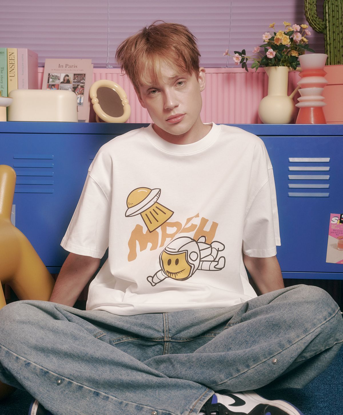 미스터차일드(MISTER CHILD) 스페이스 티셔츠 화이트