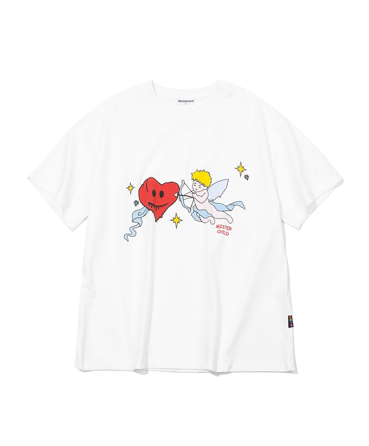 미스터차일드(MISTER CHILD) 엔젤 하트 티셔츠 화이트