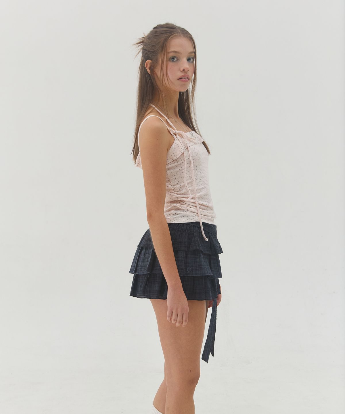 서울리(SEOULI) SIENA SLEEVELESS FRILL TOP [SOFTY PINK]