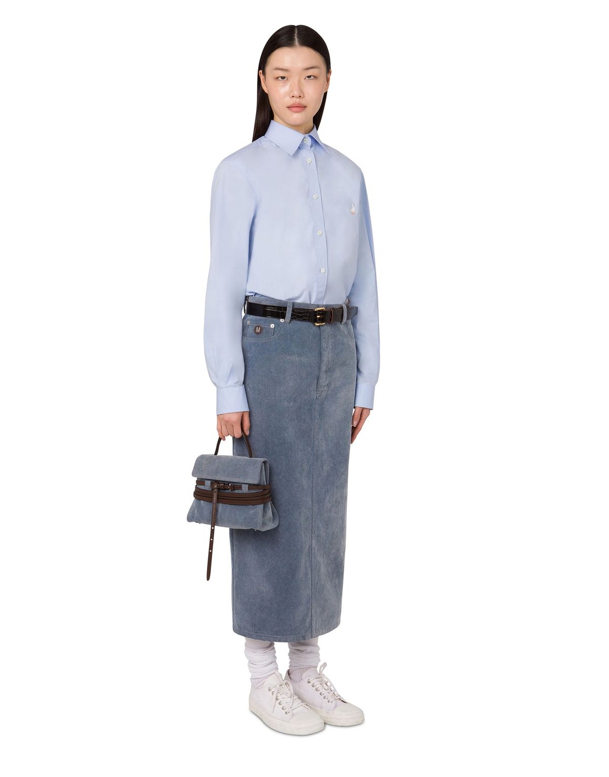 모스키노(MOSCHINO) 타이 미 플록데님 스몰 핸드백 DENIM