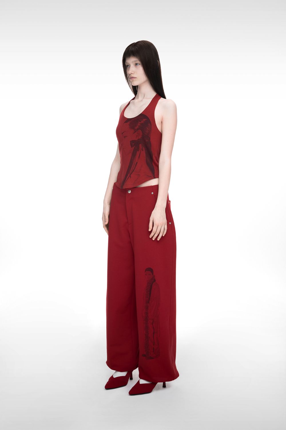 [NACHE] DRAWING SWEAT PANTS /追跡付 MUSINSA公式 | NACHE DRAWING SWEAT PANTS (UNISEX) RED