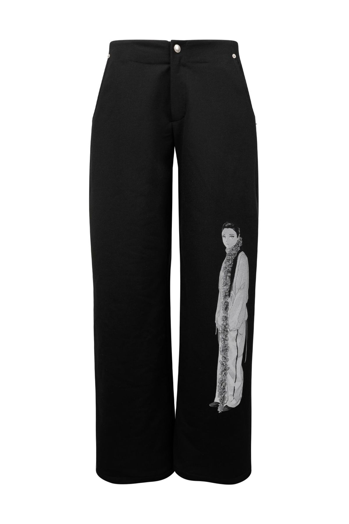 나체(NACHE) DRAWING SWEAT PANTS (UNISEX) BLACK