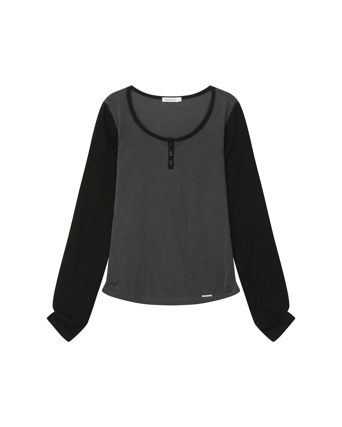 미세키서울(MISEKI SEOUL) Henley neck long sleeves CHARCOAL