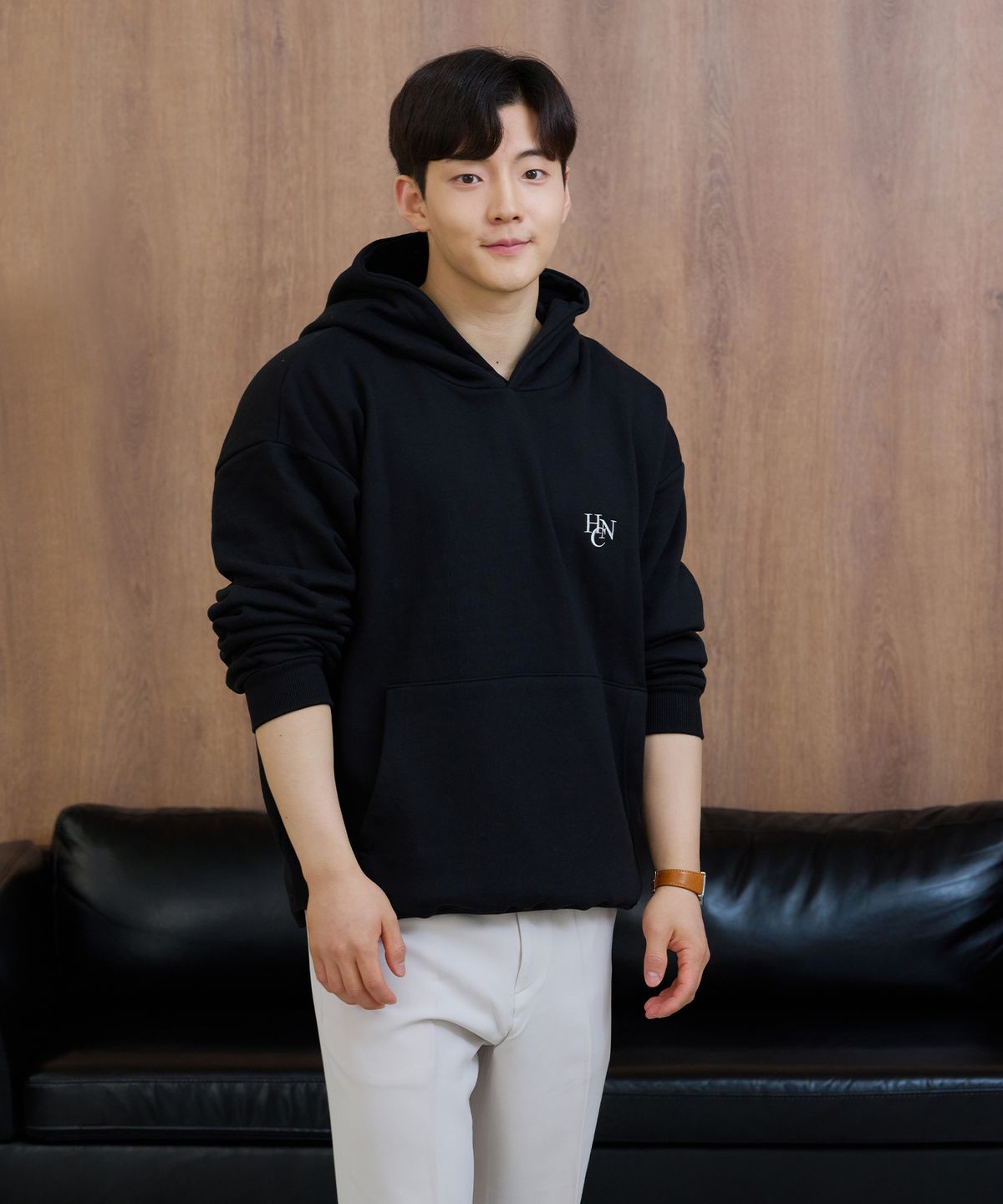 핵쿨남(HECKCOOLNAM) 자수 어깨넓어보이는 남자 오버핏 기모 후드티 머슬핏 긴팔 후드
