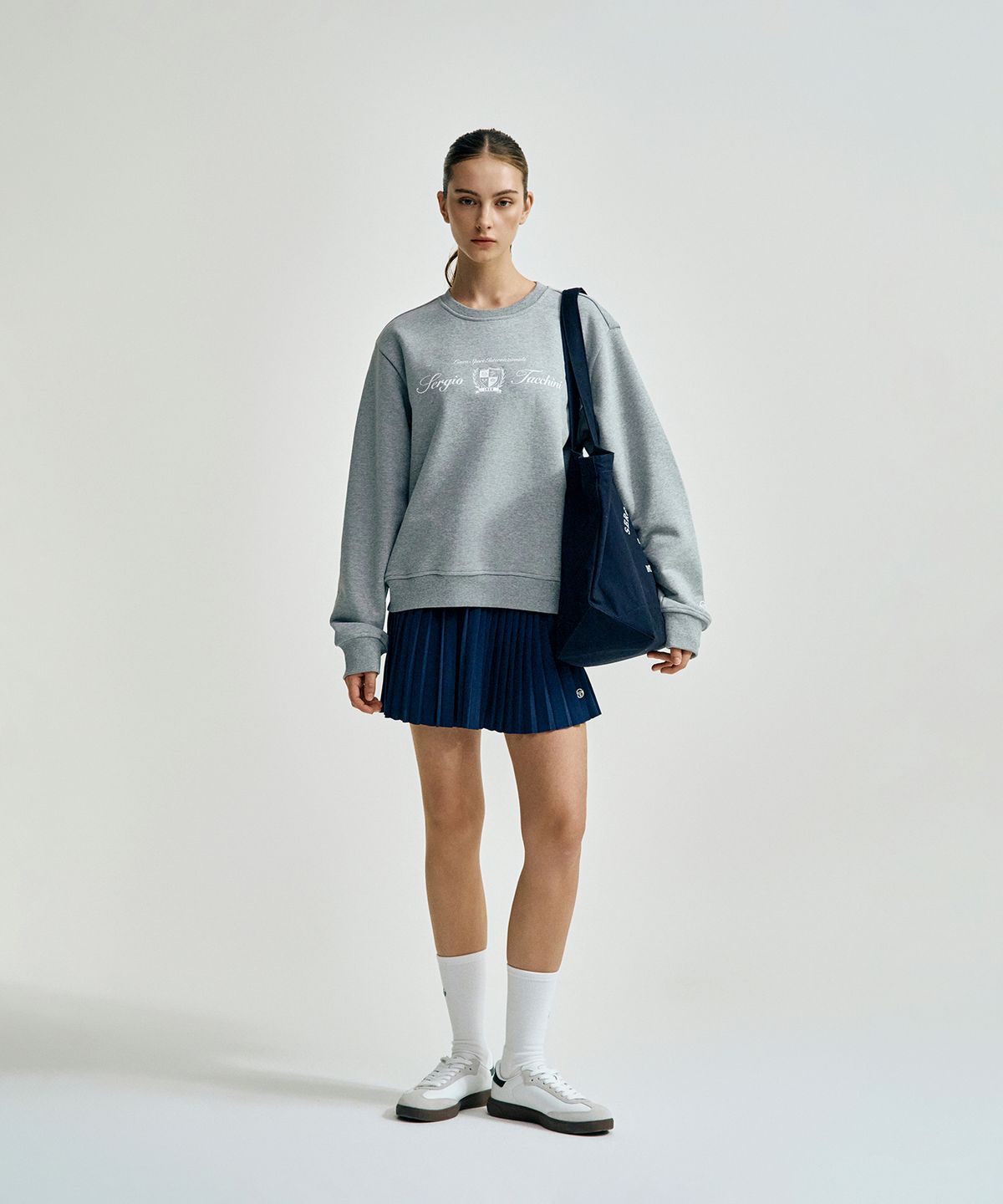 세르지오 타키니(SERGIO TACCHINI) U 쿠쉬라이트 프렌치 클래식 맨투맨 (Melange Grey)