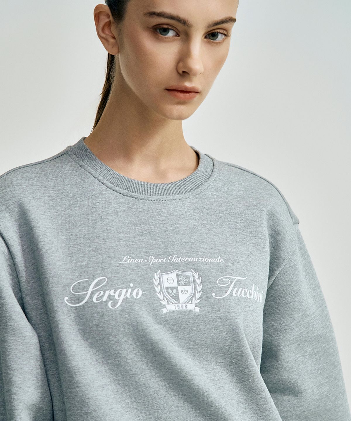 세르지오 타키니(SERGIO TACCHINI) U 쿠쉬라이트 프렌치 클래식 맨투맨 (Melange Grey)