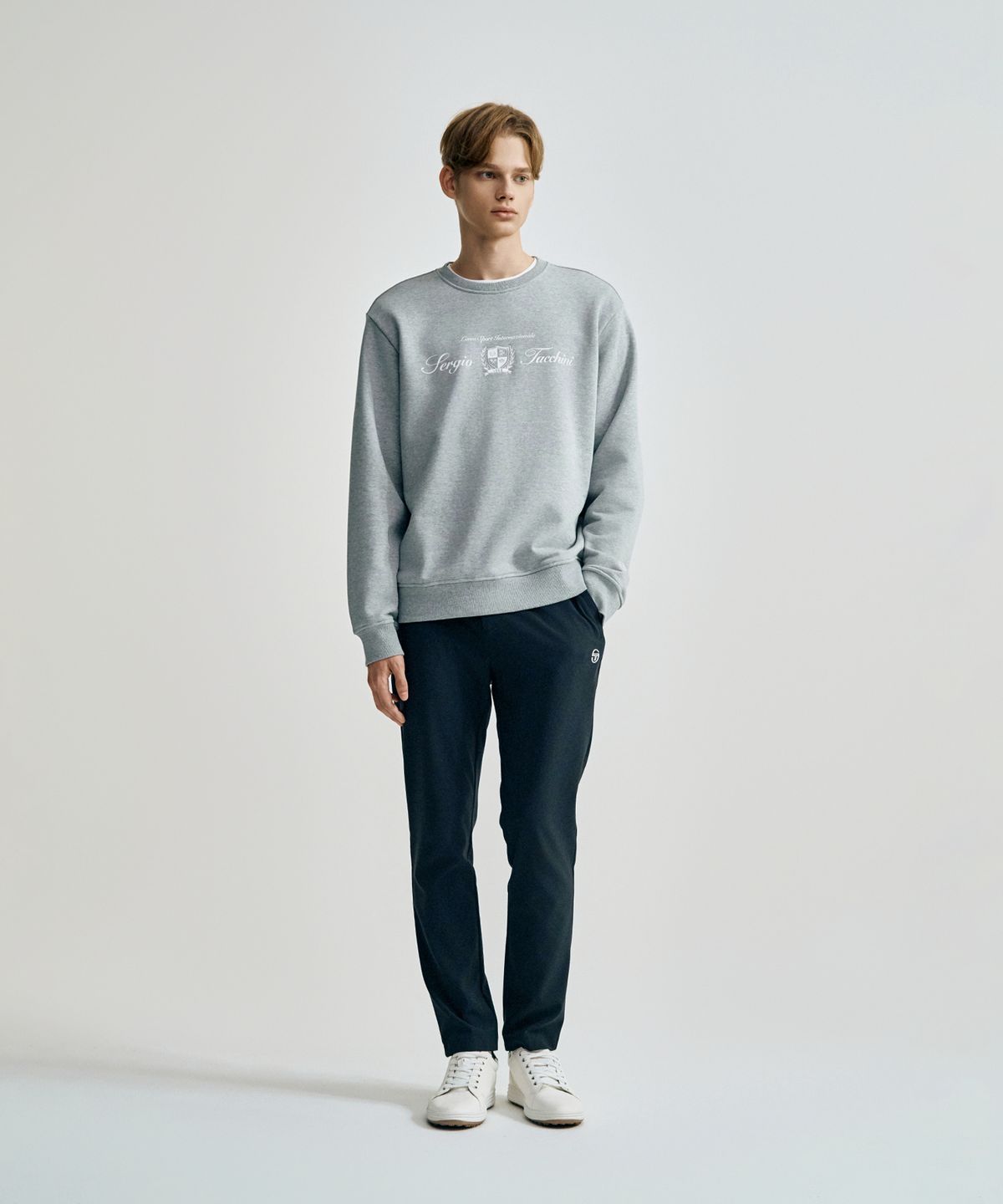 세르지오 타키니(SERGIO TACCHINI) U 쿠쉬라이트 프렌치 클래식 맨투맨 (Melange Grey)