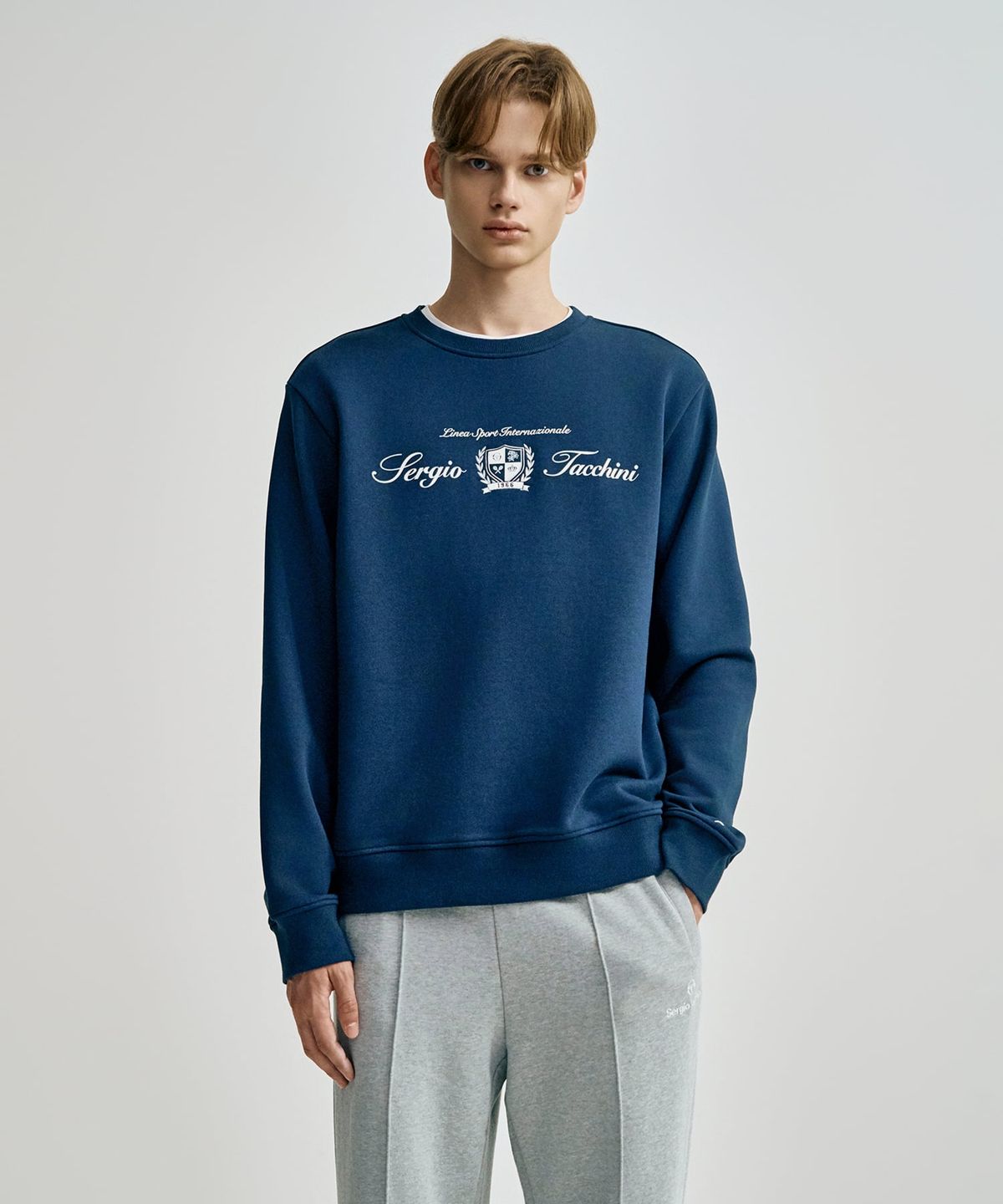 세르지오 타키니(SERGIO TACCHINI) U 쿠쉬라이트 프렌치 클래식 맨투맨 (Navy)
