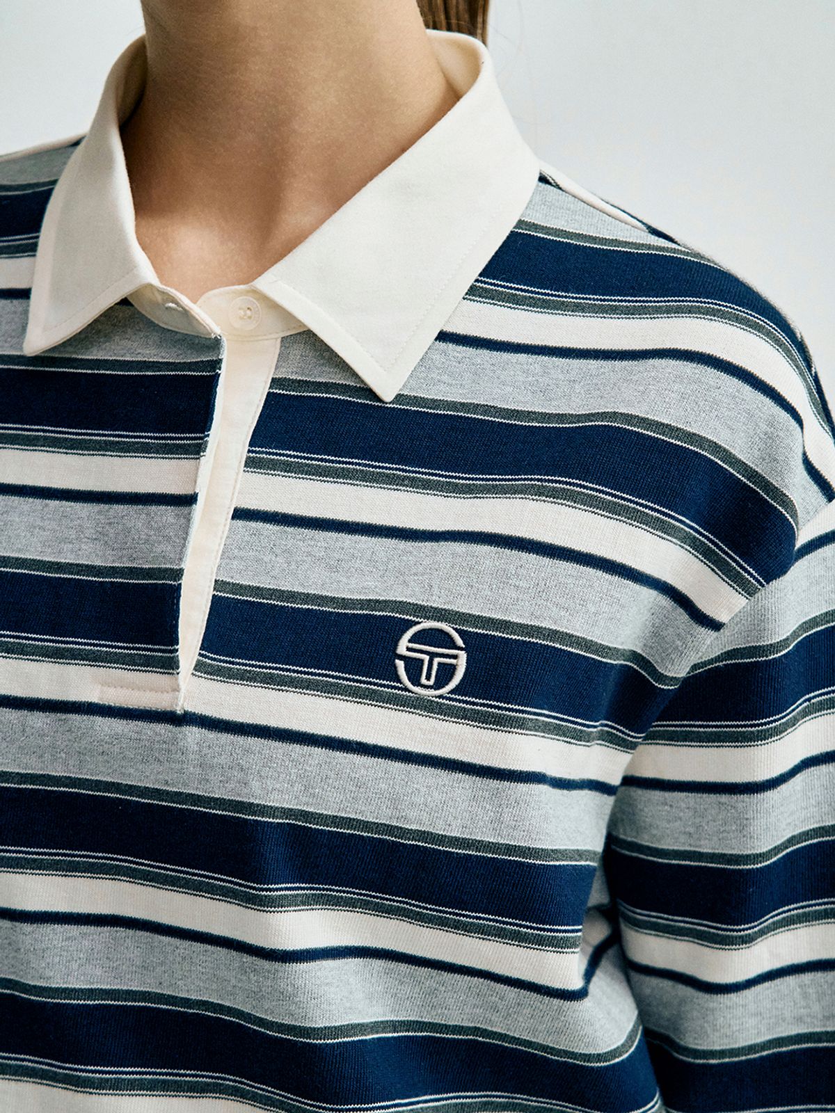 세르지오 타키니(SERGIO TACCHINI) W 스트라이프 저지 럭비 셔츠 (Navy)