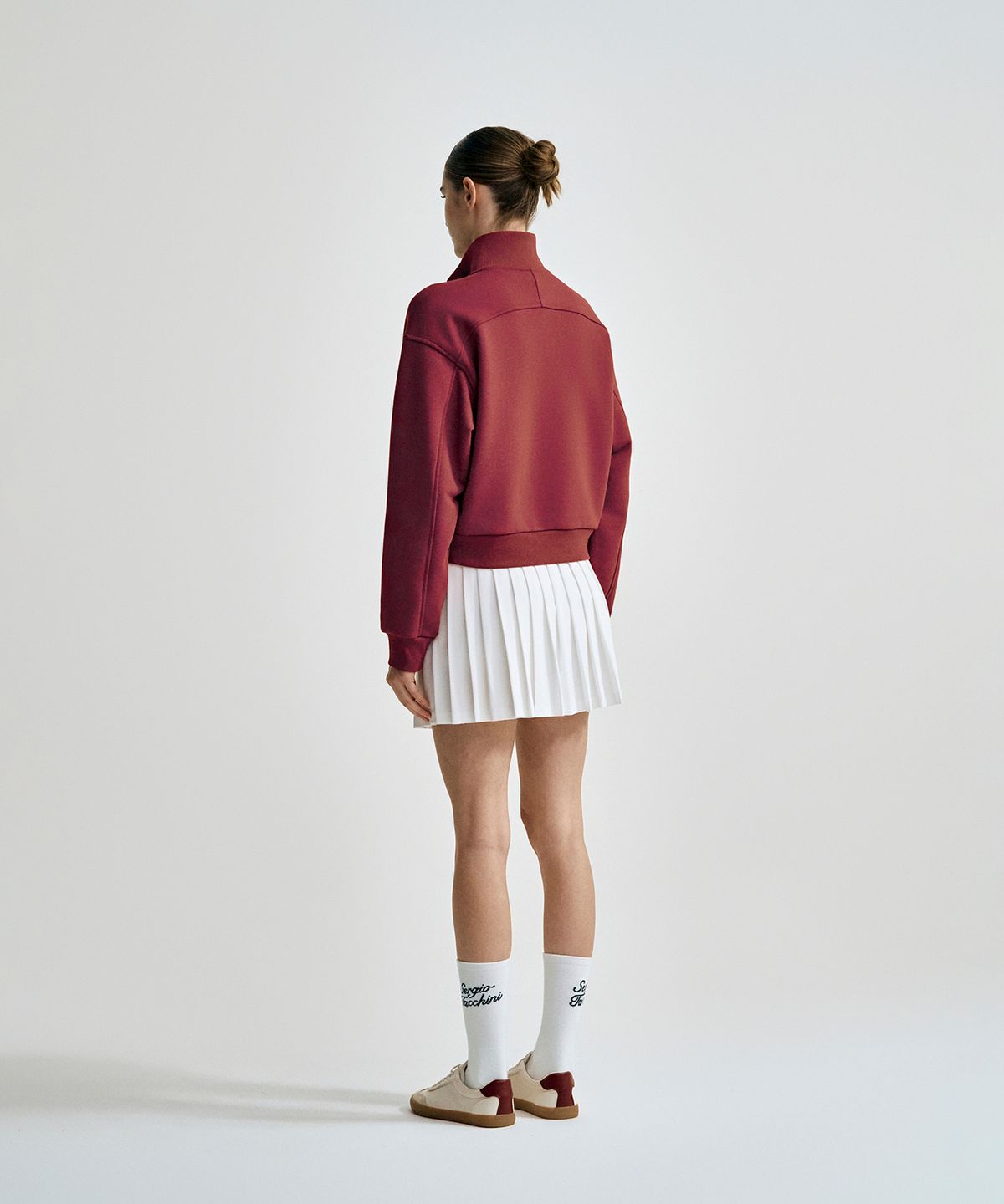 세르지오 타키니(SERGIO TACCHINI) W 쿠쉬라이트 프렌치 크롭 하프집 (D.Burgundy)