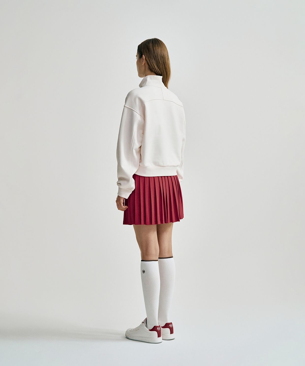 세르지오 타키니(SERGIO TACCHINI) W 쿠쉬라이트 프렌치 크롭 하프집 (Ivory)