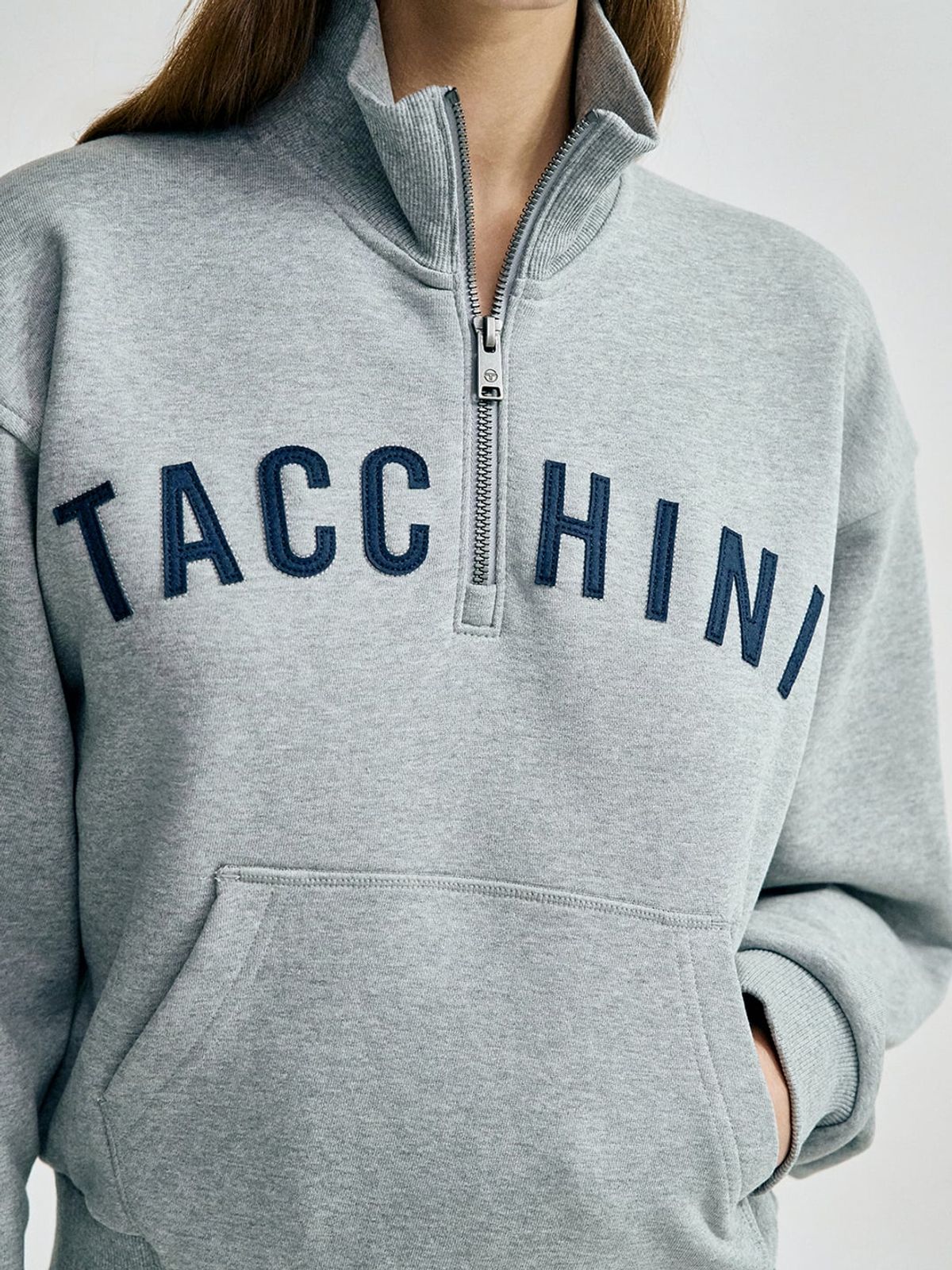 세르지오 타키니(SERGIO TACCHINI) W 쿠쉬라이트 프렌치 크롭 하프집 (Melange Grey)