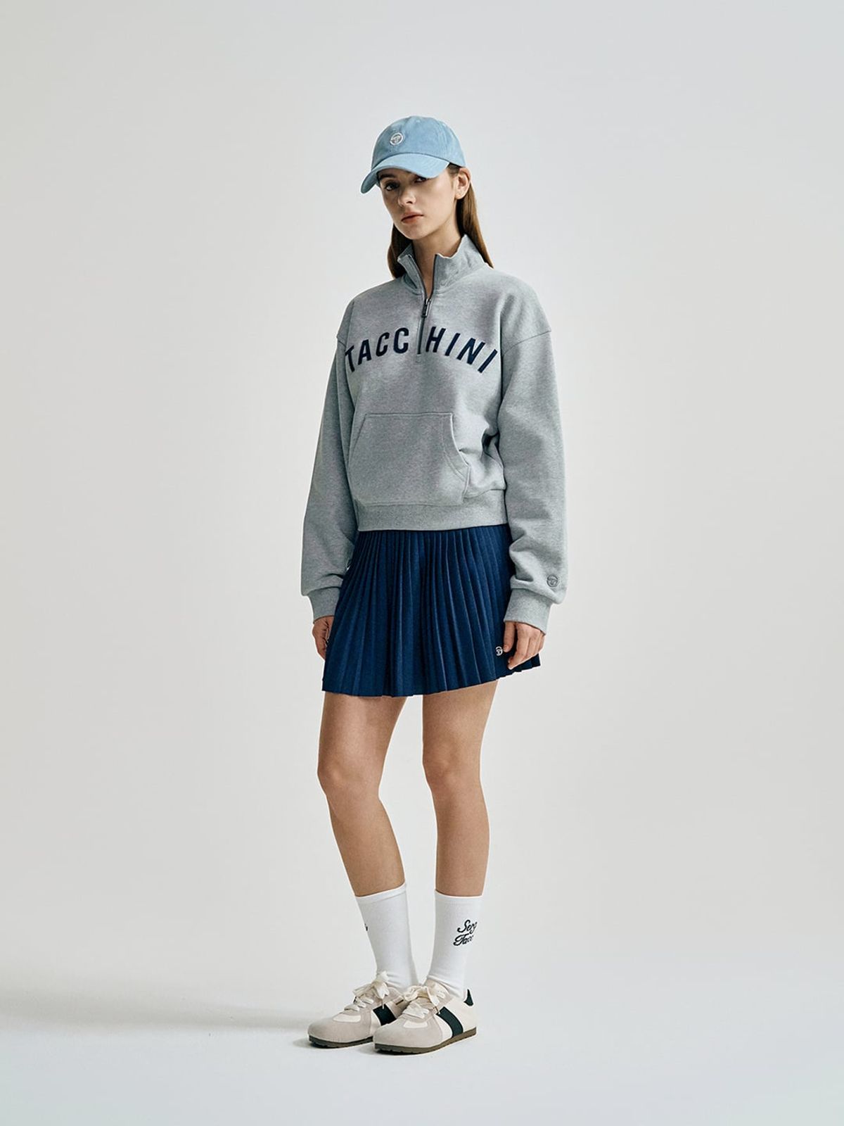 세르지오 타키니(SERGIO TACCHINI) W 쿠쉬라이트 프렌치 크롭 하프집 (Melange Grey)