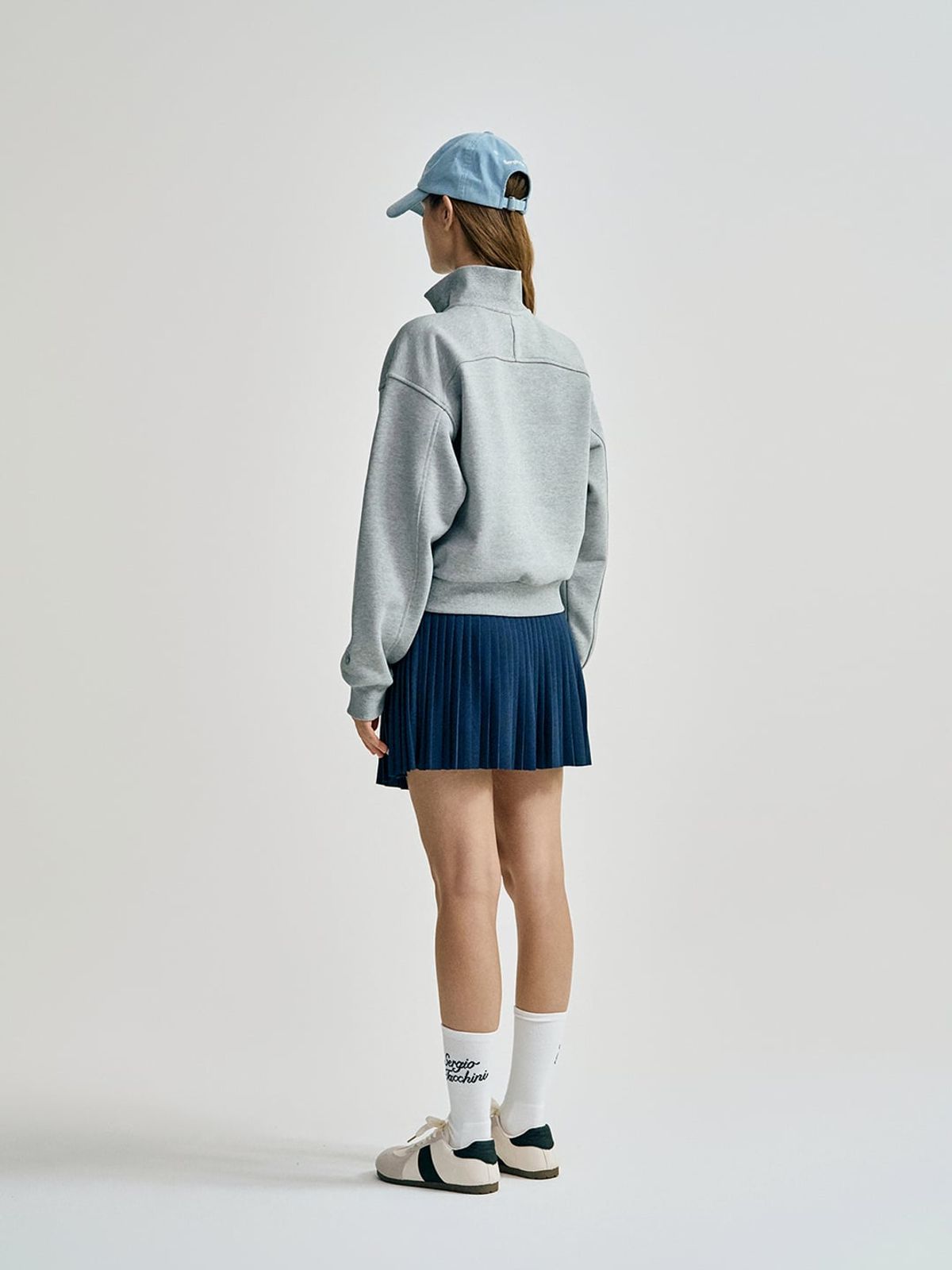 세르지오 타키니(SERGIO TACCHINI) W 쿠쉬라이트 프렌치 크롭 하프집 (Melange Grey)