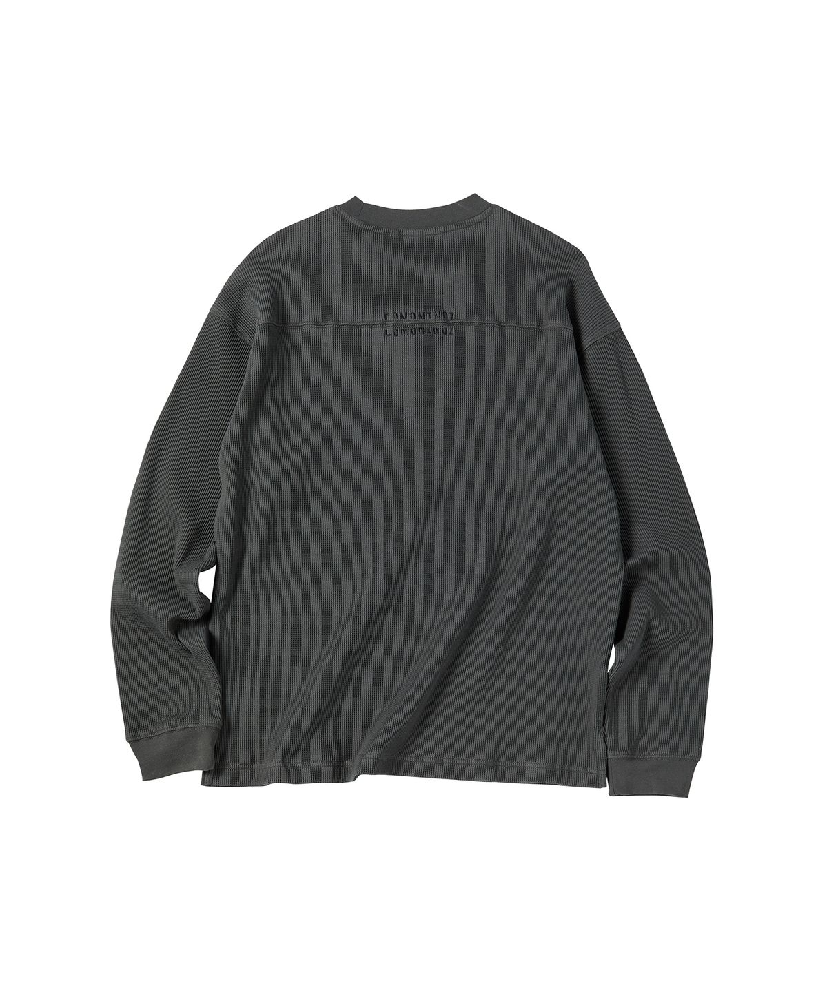 꼬모니노즈(COMONINOZ) WAFFLE LONG SLEEVES T-SHIRT [CHARCOAL]