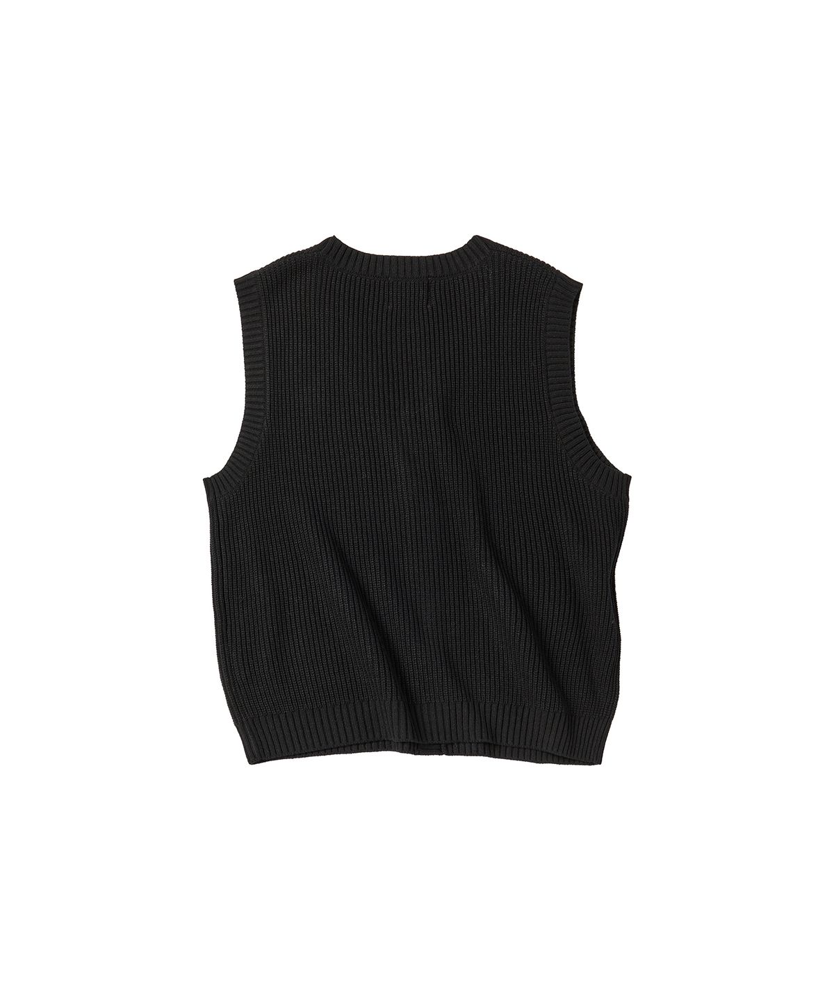 꼬모니노즈(COMONINOZ) V-NECK SWEATER VEST [BLACK]
