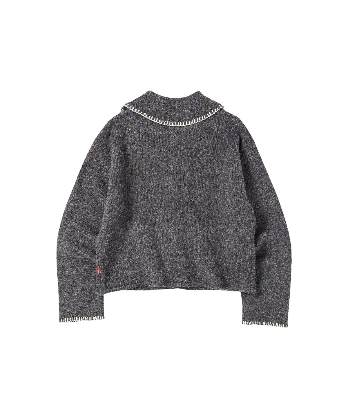 꼬모니노즈(COMONINOZ) W BOUCLE SWEATER CARDIGAN [CHARCOAL]