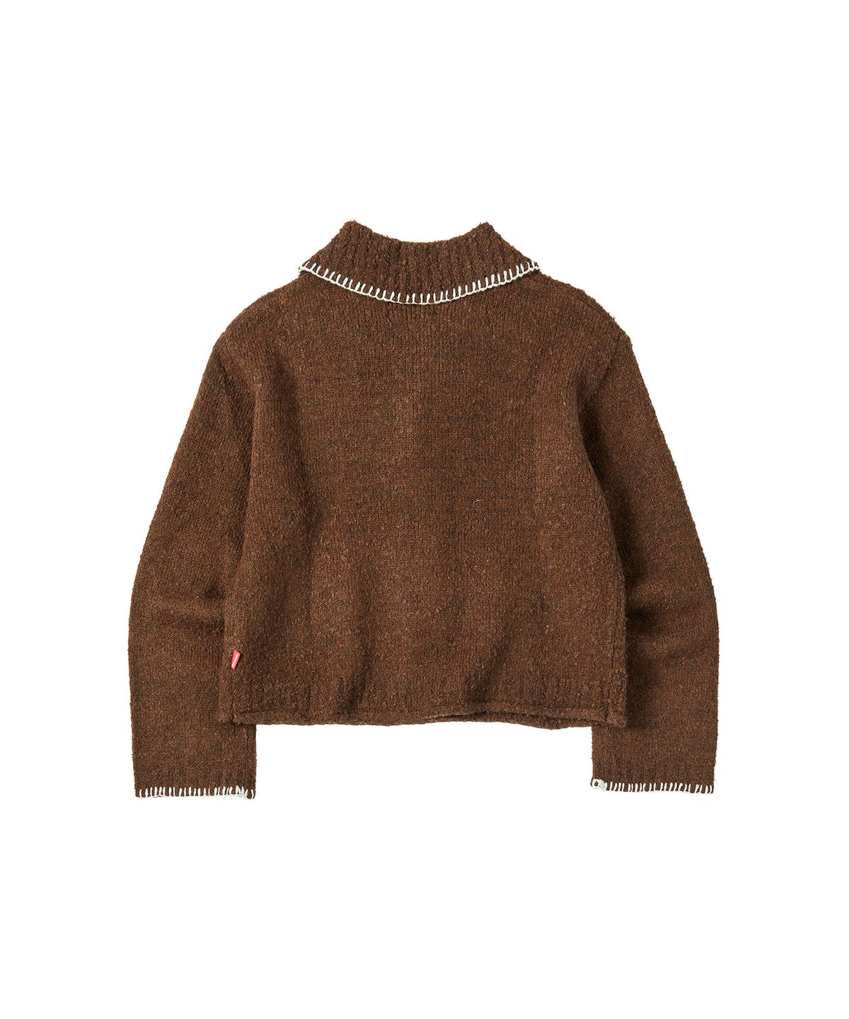 꼬모니노즈(COMONINOZ) W BOUCLE SWEATER CARDIGAN [BROWN]