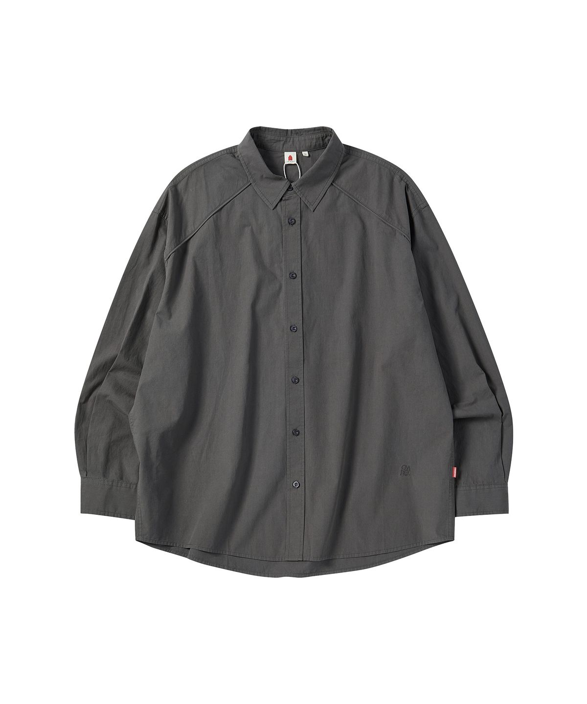 꼬모니노즈(COMONINOZ) COTTON PIPING SHIRT [CHARCOAL]