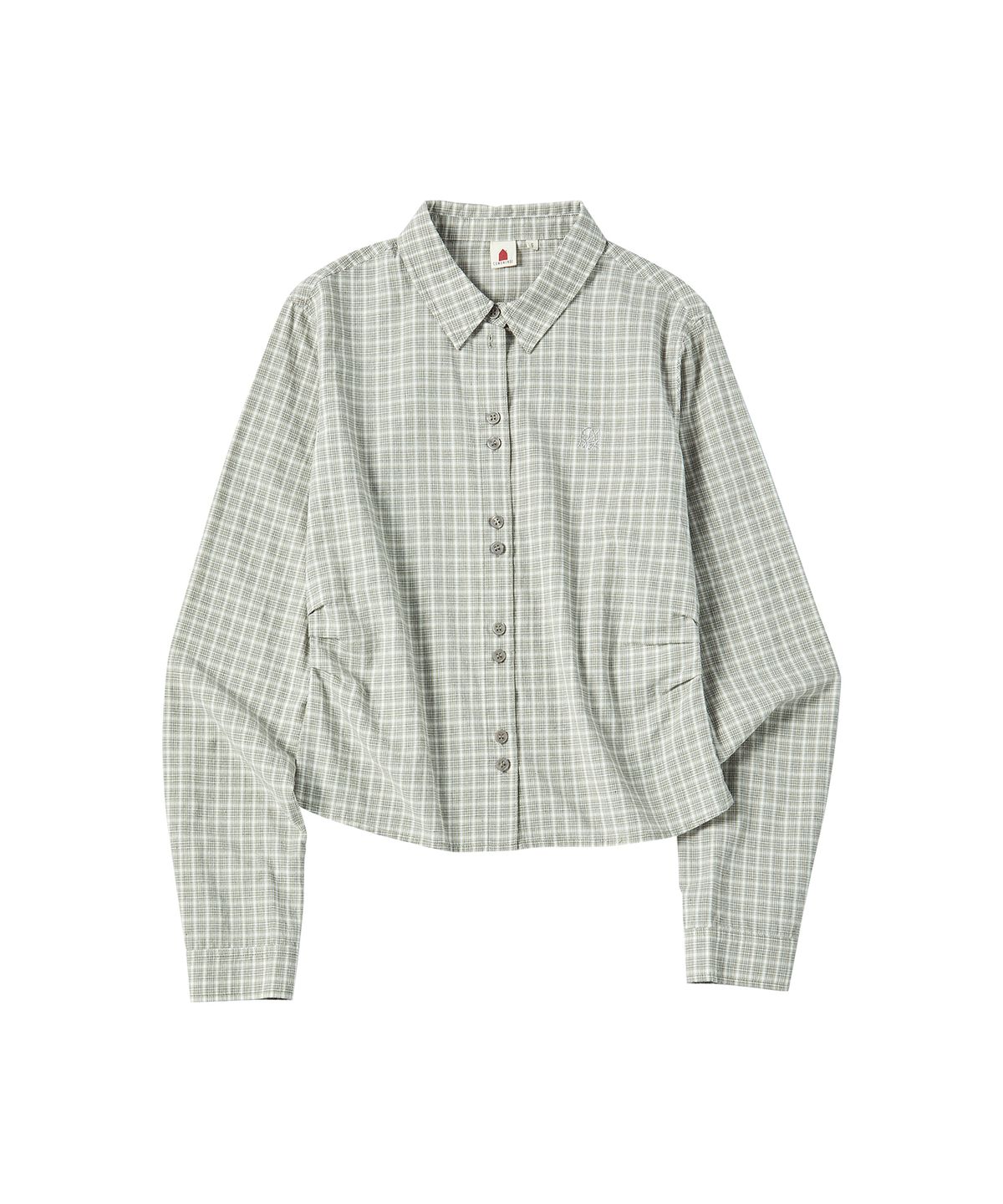 꼬모니노즈(COMONINOZ) W DOUBLE BUTTON SHIRT [LIGHT GRAY]