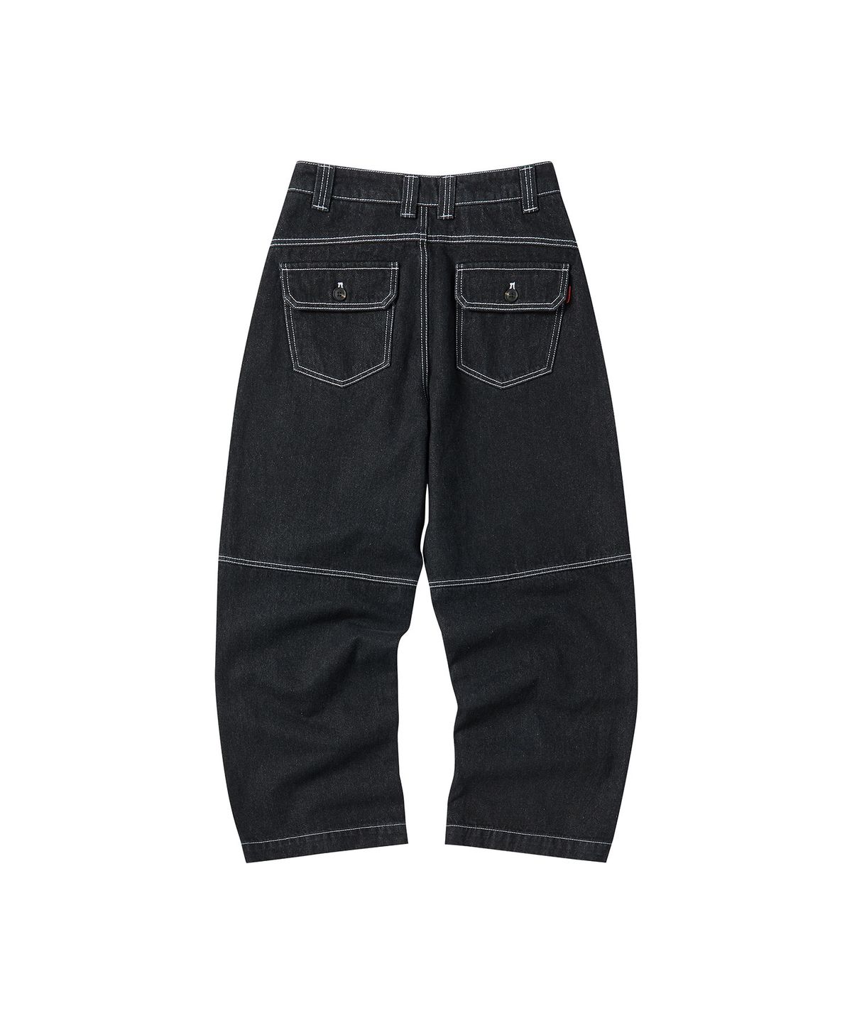 꼬모니노즈(COMONINOZ) W BACK POINT DENIM PANTS [BLACK]