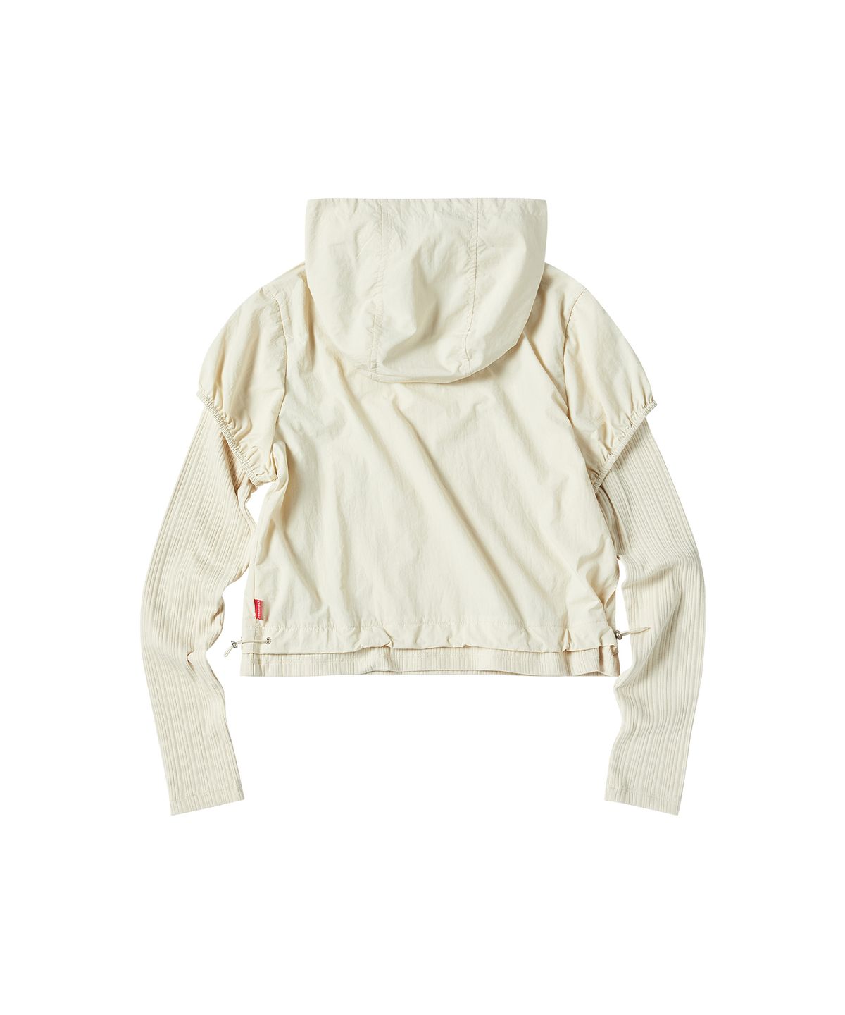 꼬모니노즈(COMONINOZ) W PUFF SLEEVES LAYERED HOODIE [CREAM]