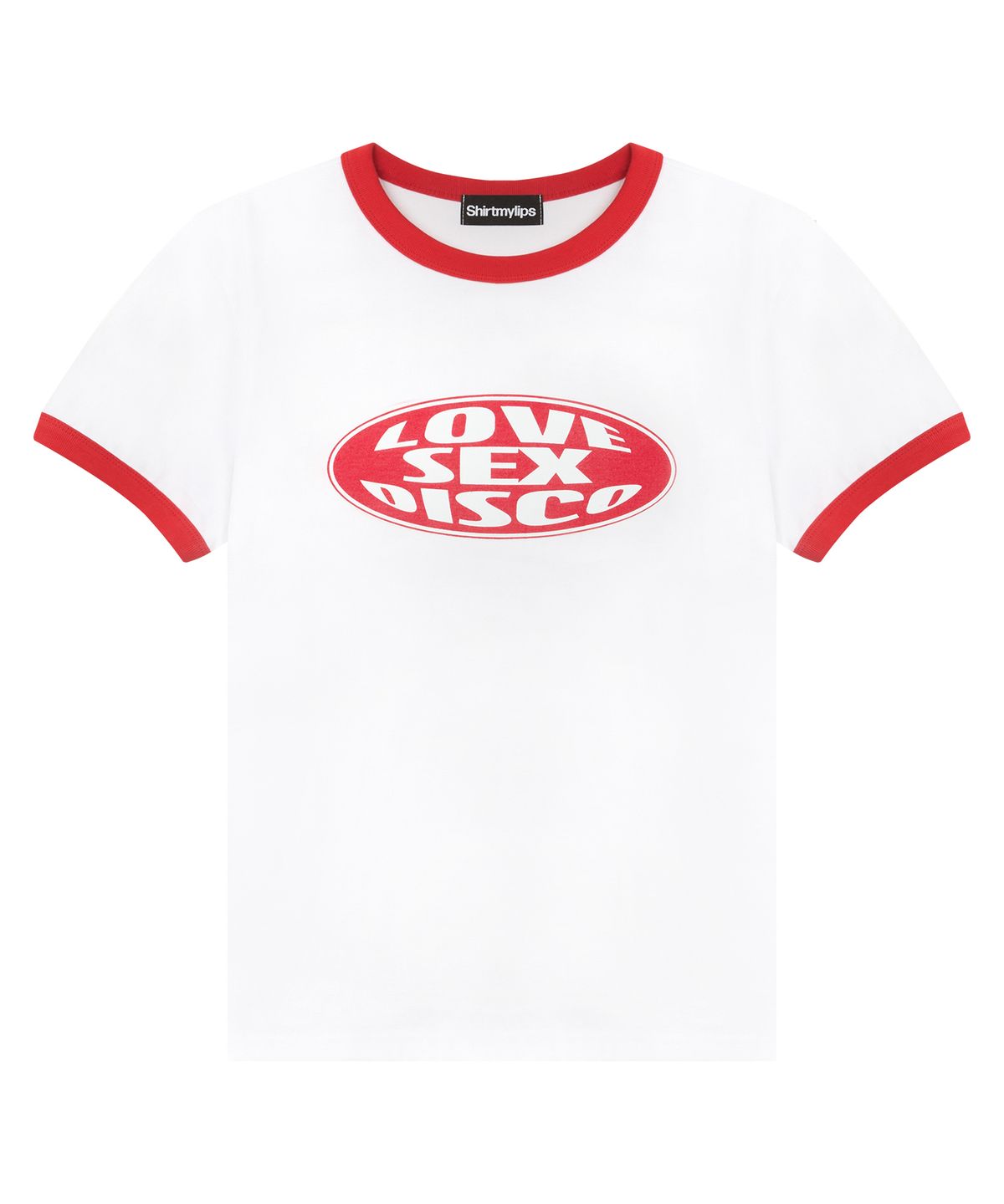 셔츠마이립스(SHIRTMYLIPS) 러브 디스코 링거 티셔츠 화이트