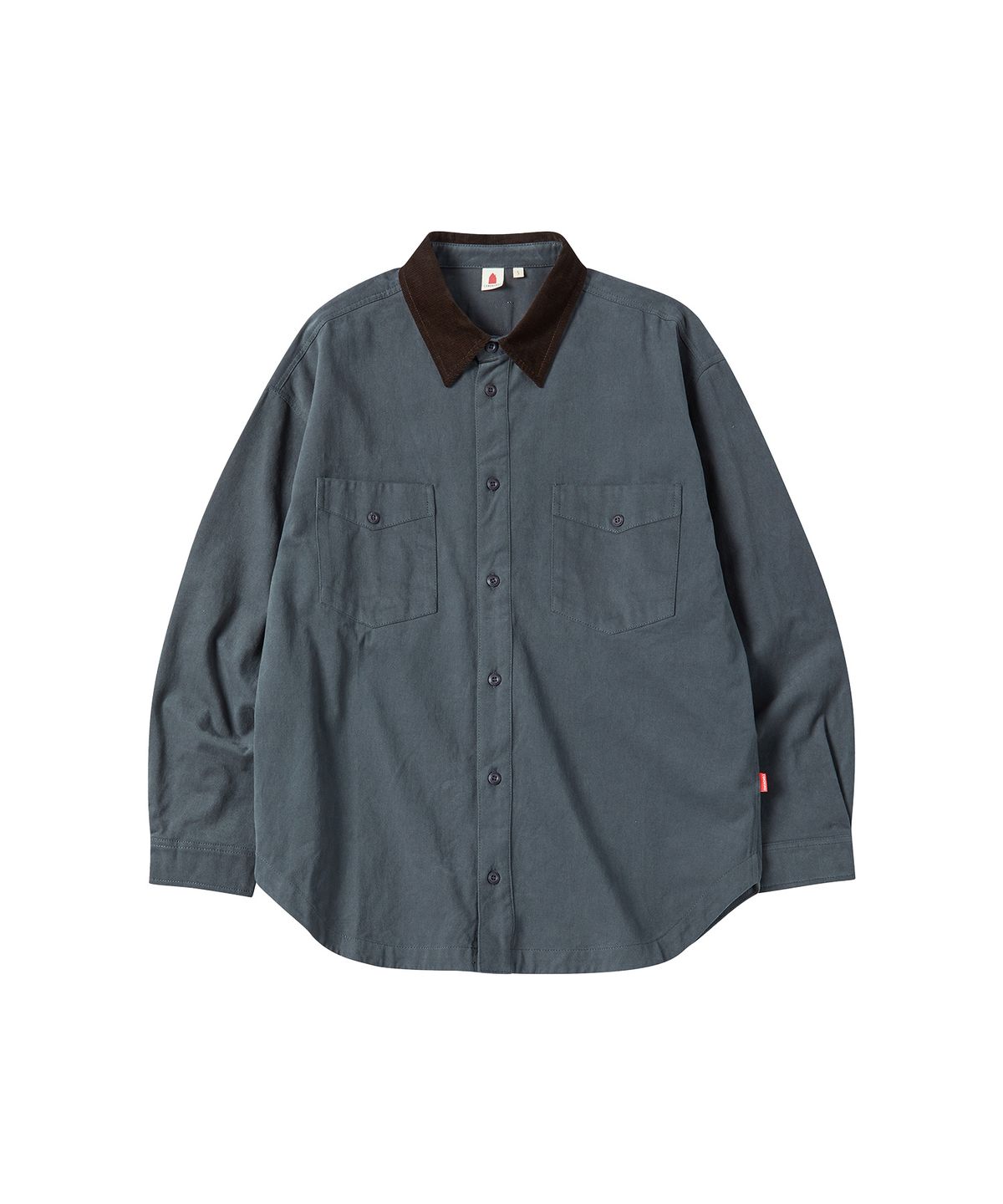 꼬모니노즈(COMONINOZ) CORDUROY COLLAR SHIRT [DEEP BLUE]