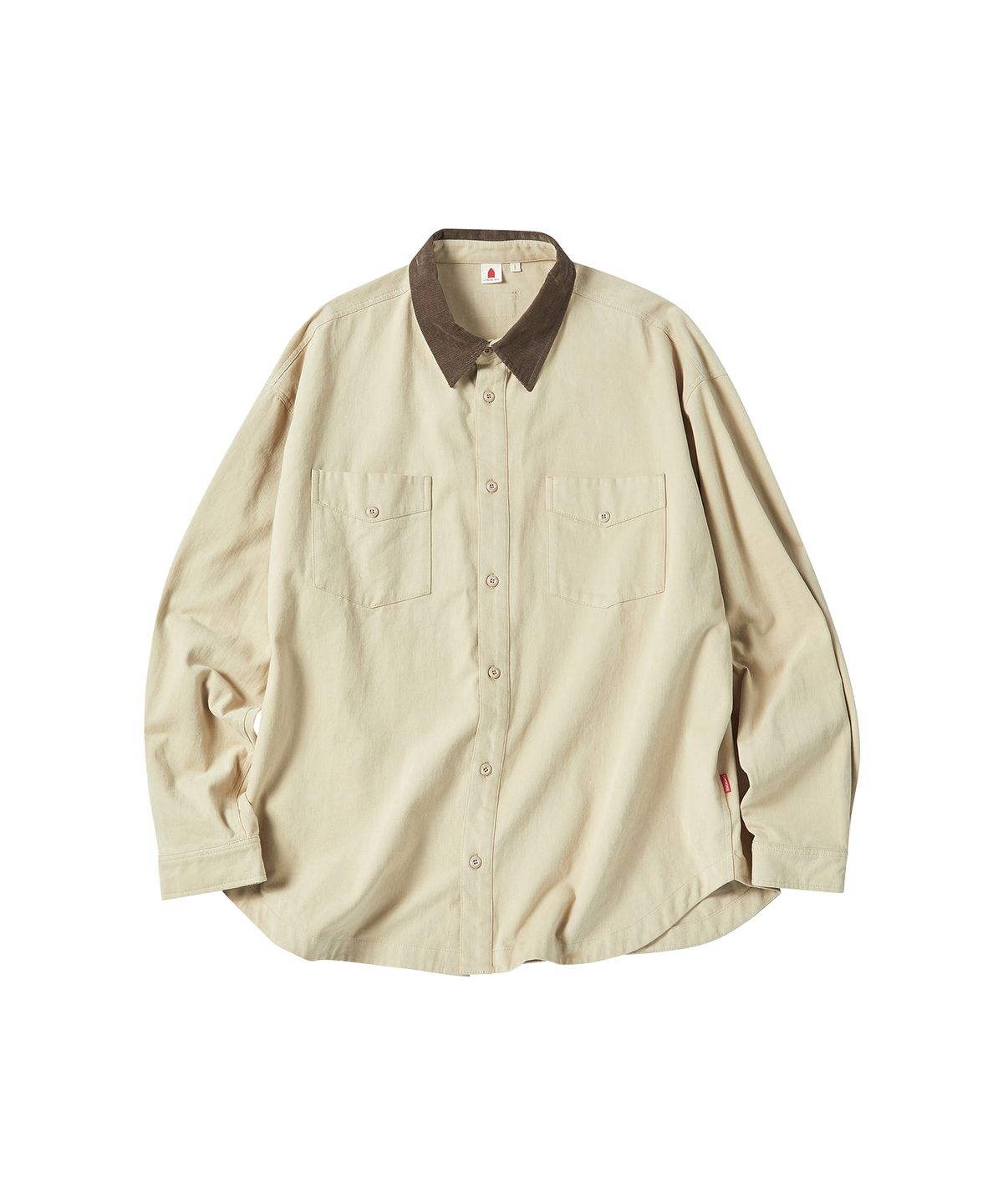 꼬모니노즈(COMONINOZ) CORDUROY COLLAR SHIRT [BEIGE]