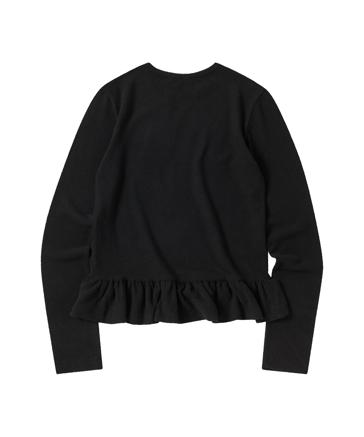 꼬모니노즈(COMONINOZ) W FRILL T-SHIRT [BLACK]