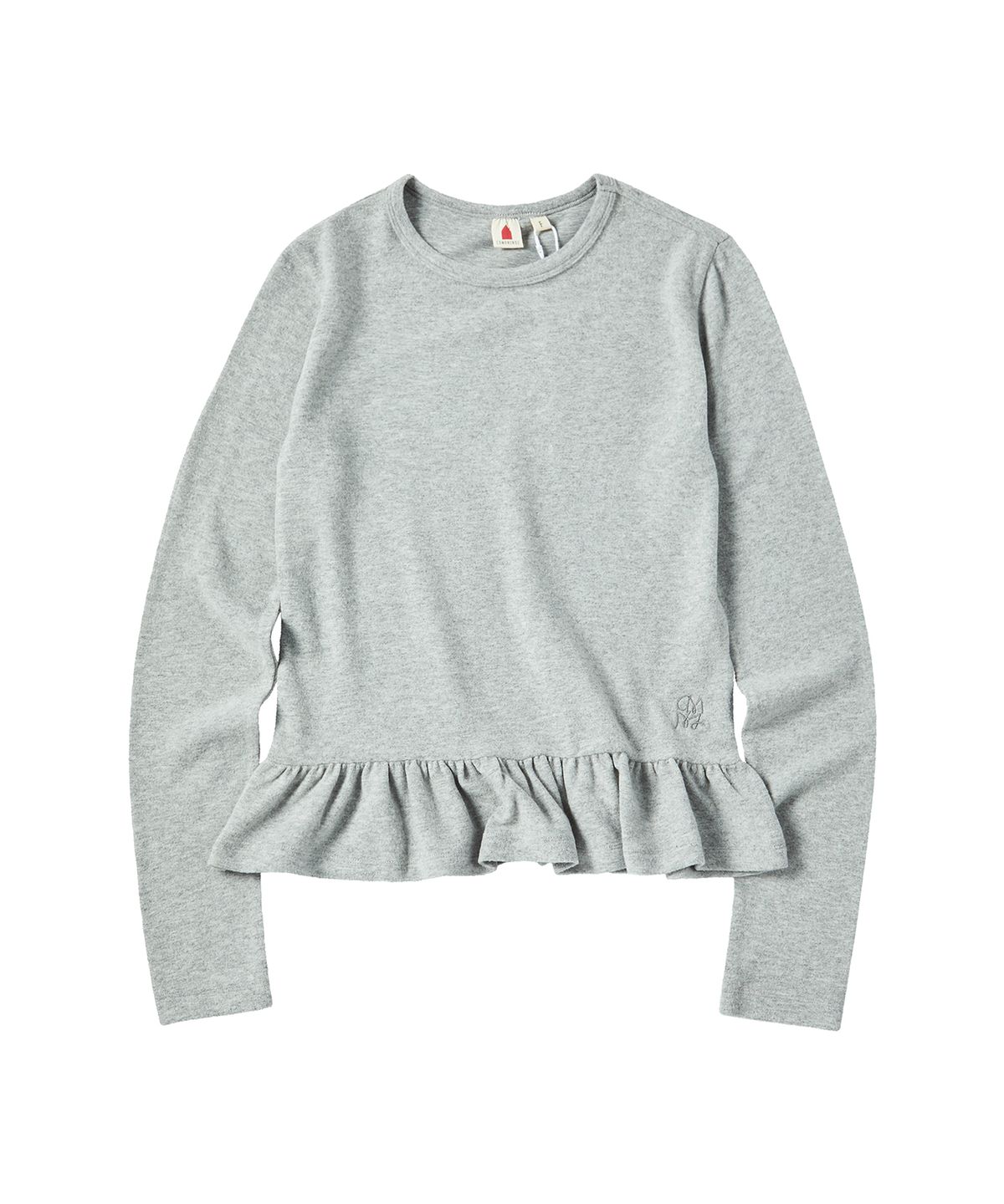 꼬모니노즈(COMONINOZ) W FRILL T-SHIRT [MELANGE]
