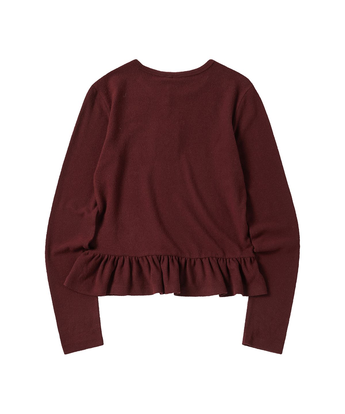 꼬모니노즈(COMONINOZ) W FRILL T-SHIRT [WINE]