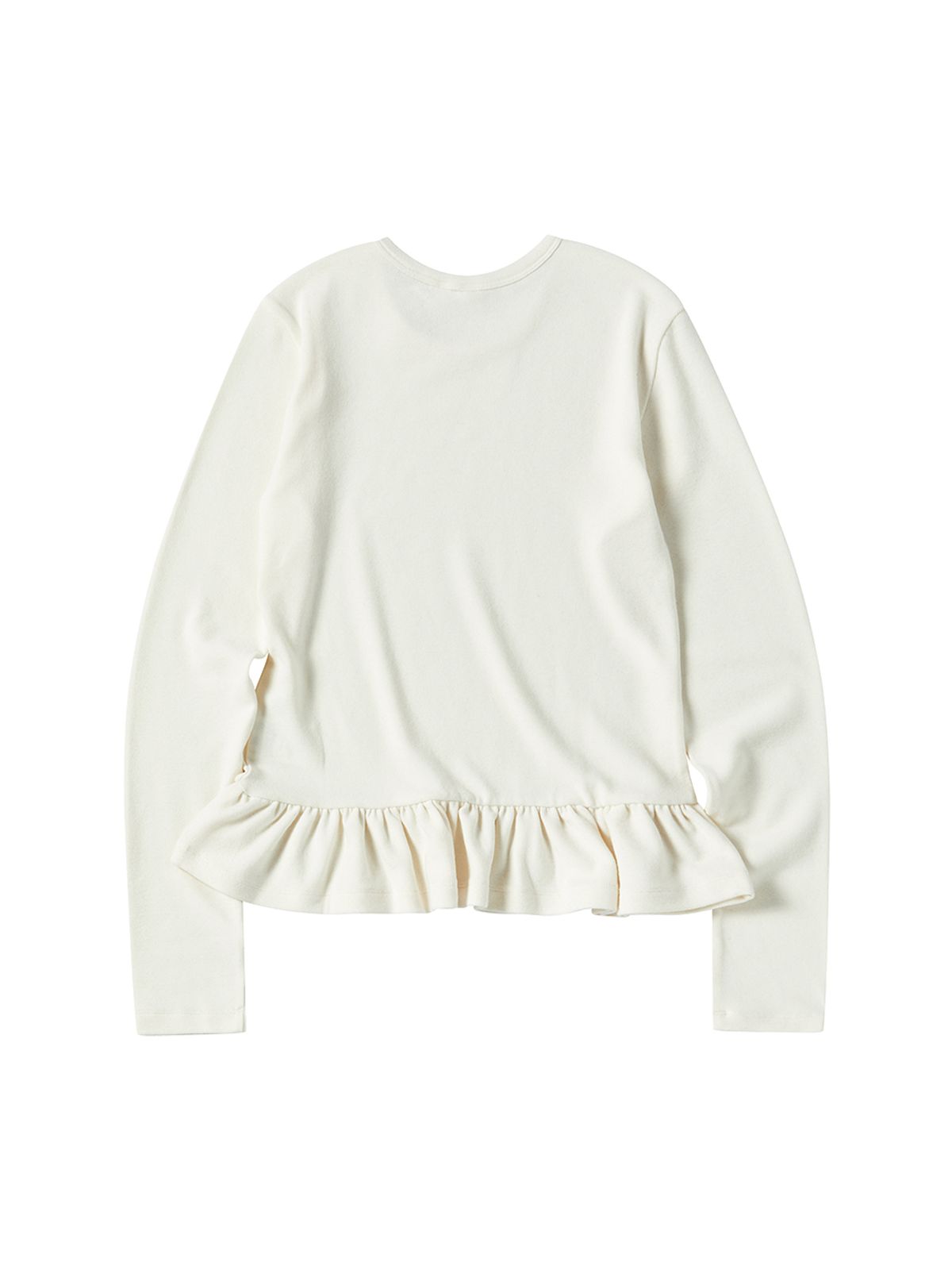 꼬모니노즈(COMONINOZ) W FRILL T-SHIRT [IVORY]