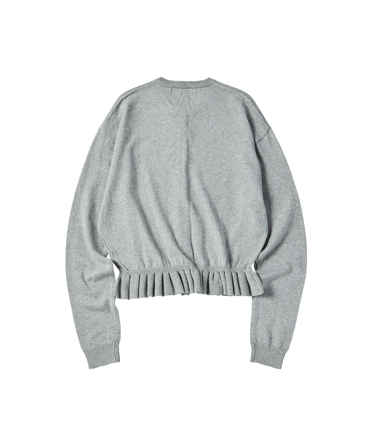 꼬모니노즈(COMONINOZ) W COMO FRILL CARDIGAN [LIGHT GRAY]