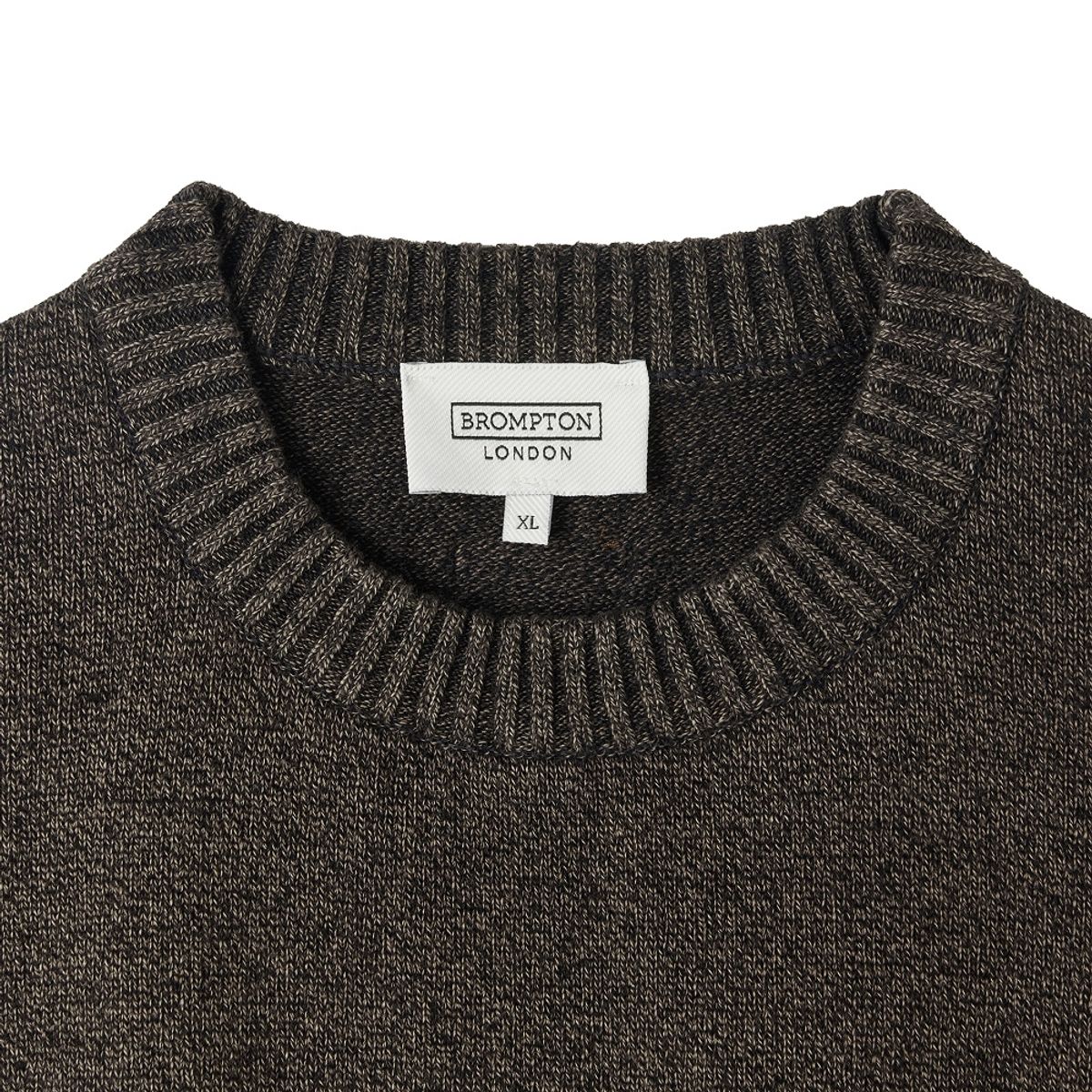 브롬톤 런던(BROMPTON LONDON) BIO-WASHING COTTON SWEATER - D/BROWN (P253MKT410)