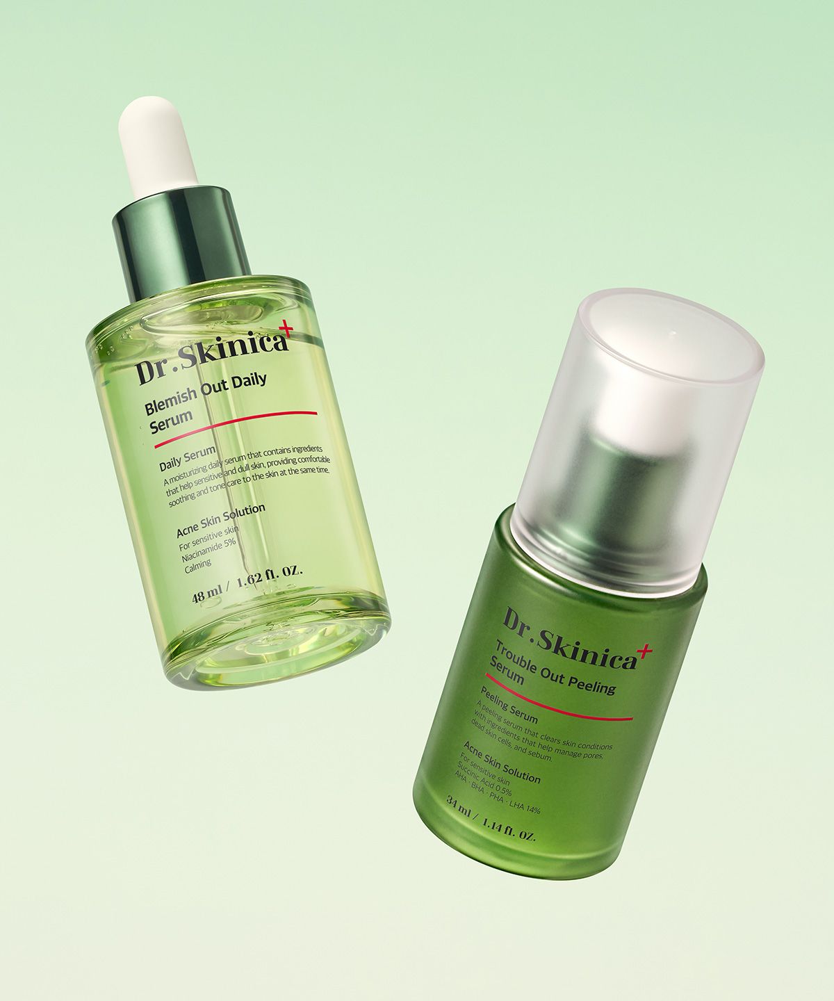 자민경(JAMINKYUNG) [깐달걀 듀오2종] 닥터스키니카 플러스 트러블 아웃 세럼 2종 (필링 세럼 34ml+ 데일리 세럼 48ml)+증정