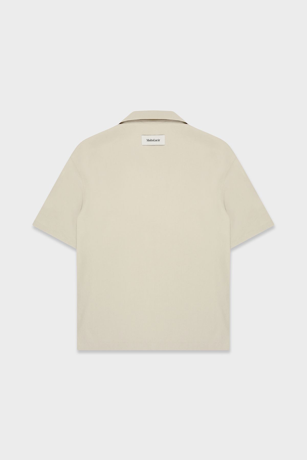 몰토루시르(MOLTOLUCIR) TFSH-S06 Beige 린넨라이크 오픈카라 반팔 셔츠
