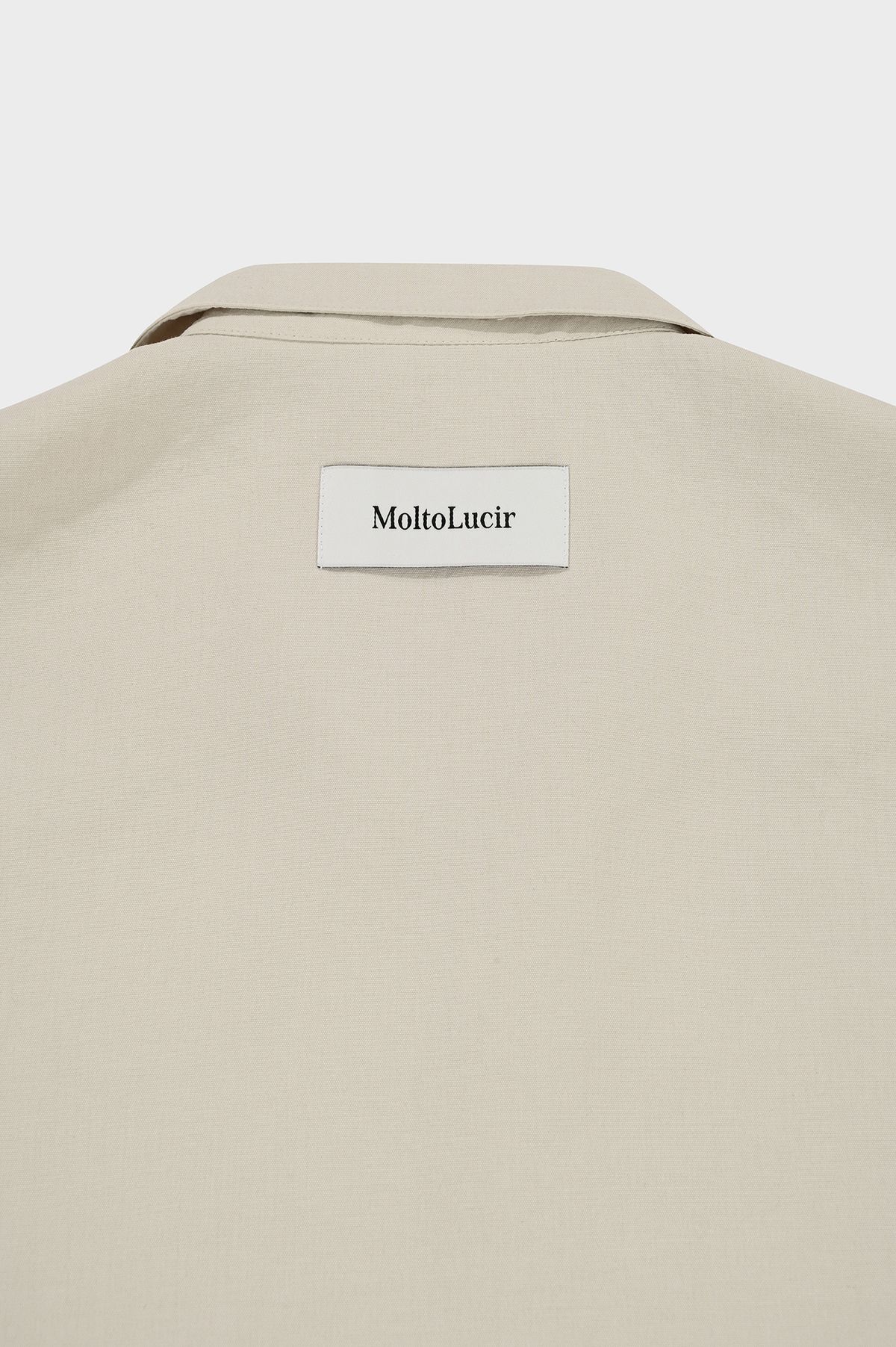 몰토루시르(MOLTOLUCIR) TFSH-S06 Beige 린넨라이크 오픈카라 반팔 셔츠