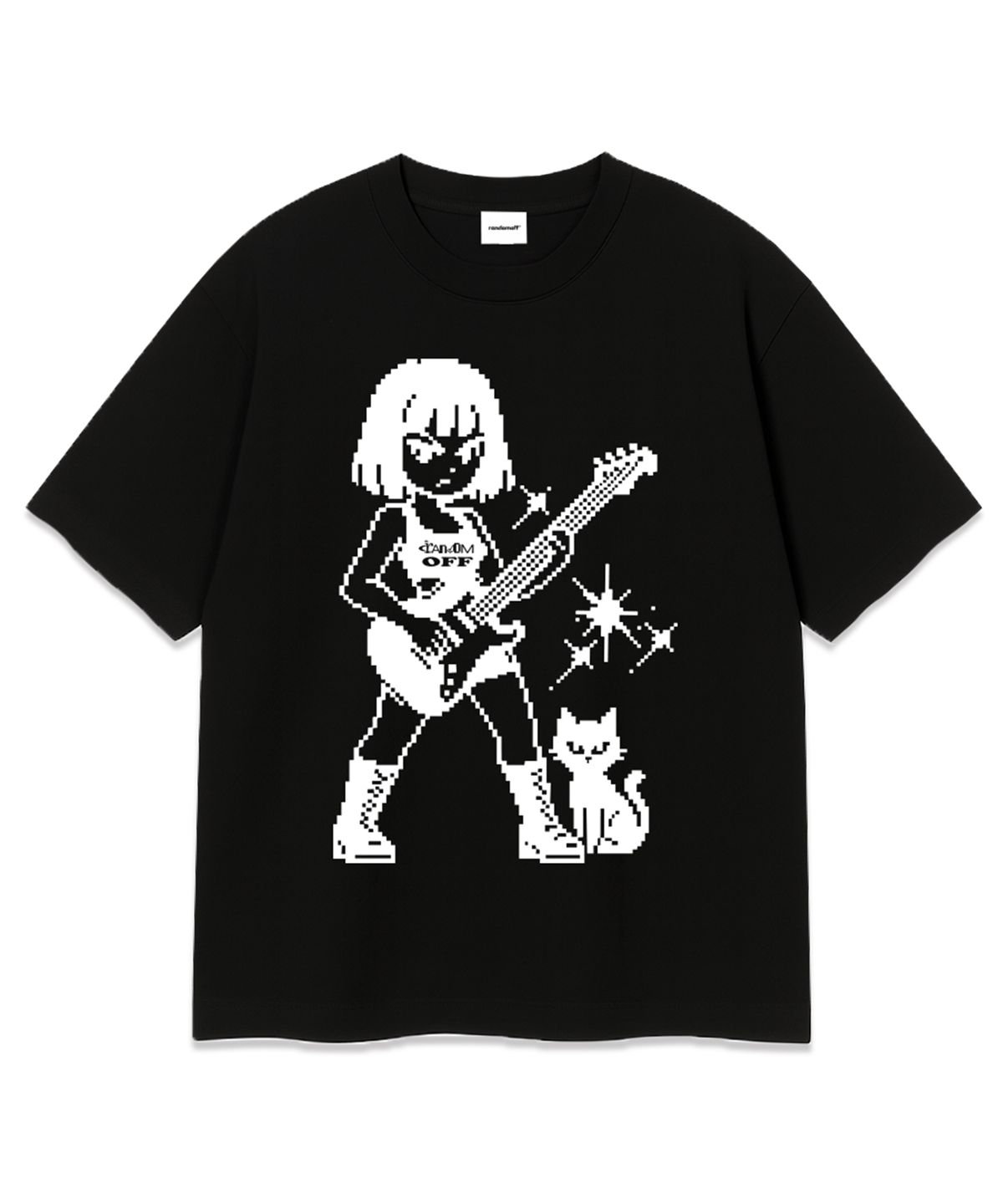 랜덤오프(RANDOMOFF) PIXEL GUITAR KID OVER FIT T-SHIRT (3color)