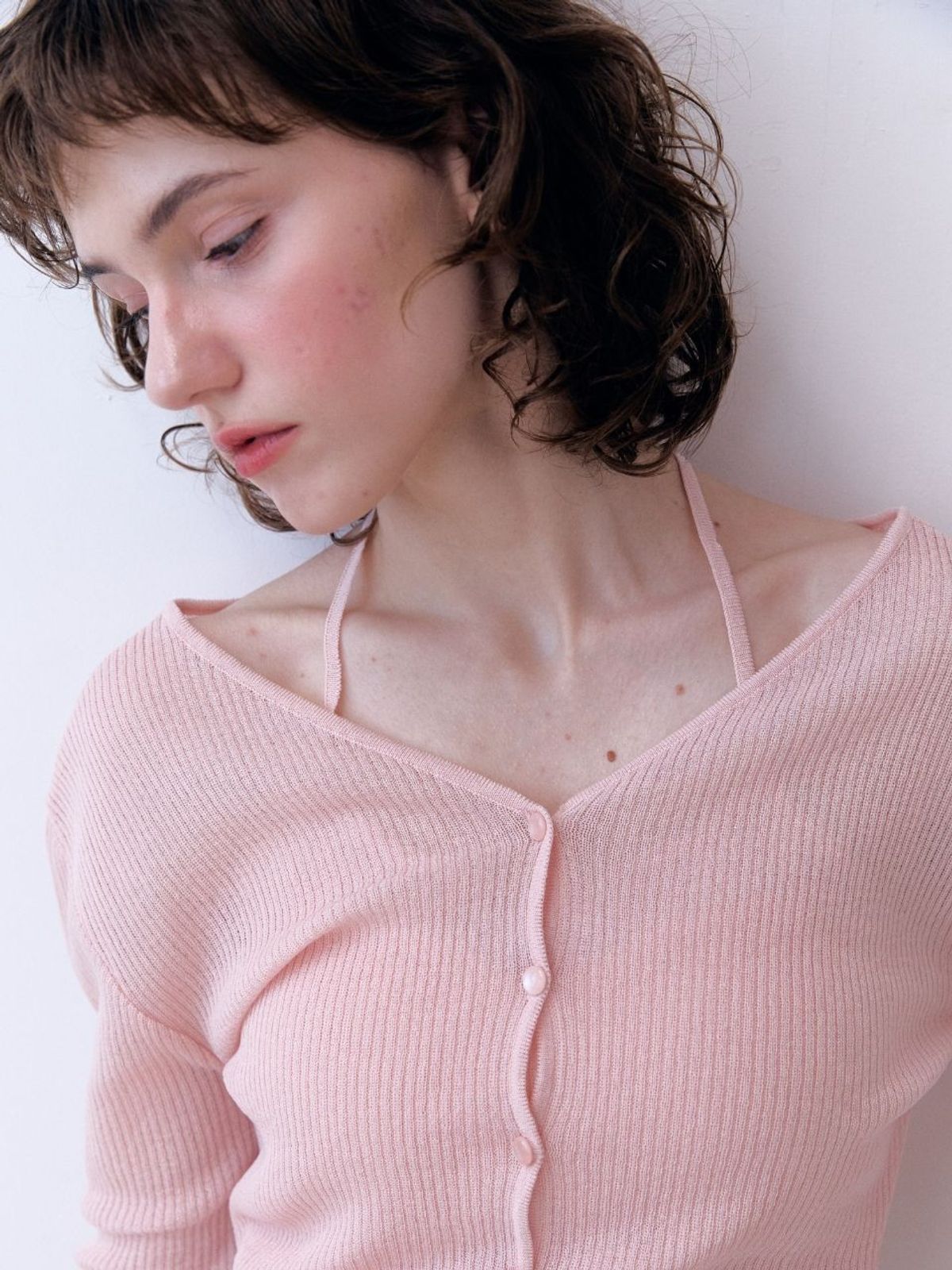 패브릭서울(FABRICSEOUL) V-Holter Knit Cardigan Set