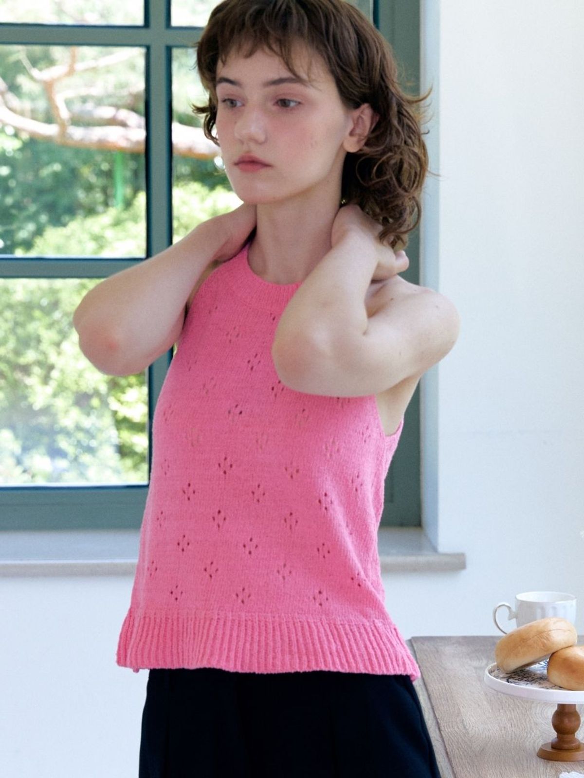 패브릭서울(FABRICSEOUL) adorable sleeveless knit_pink