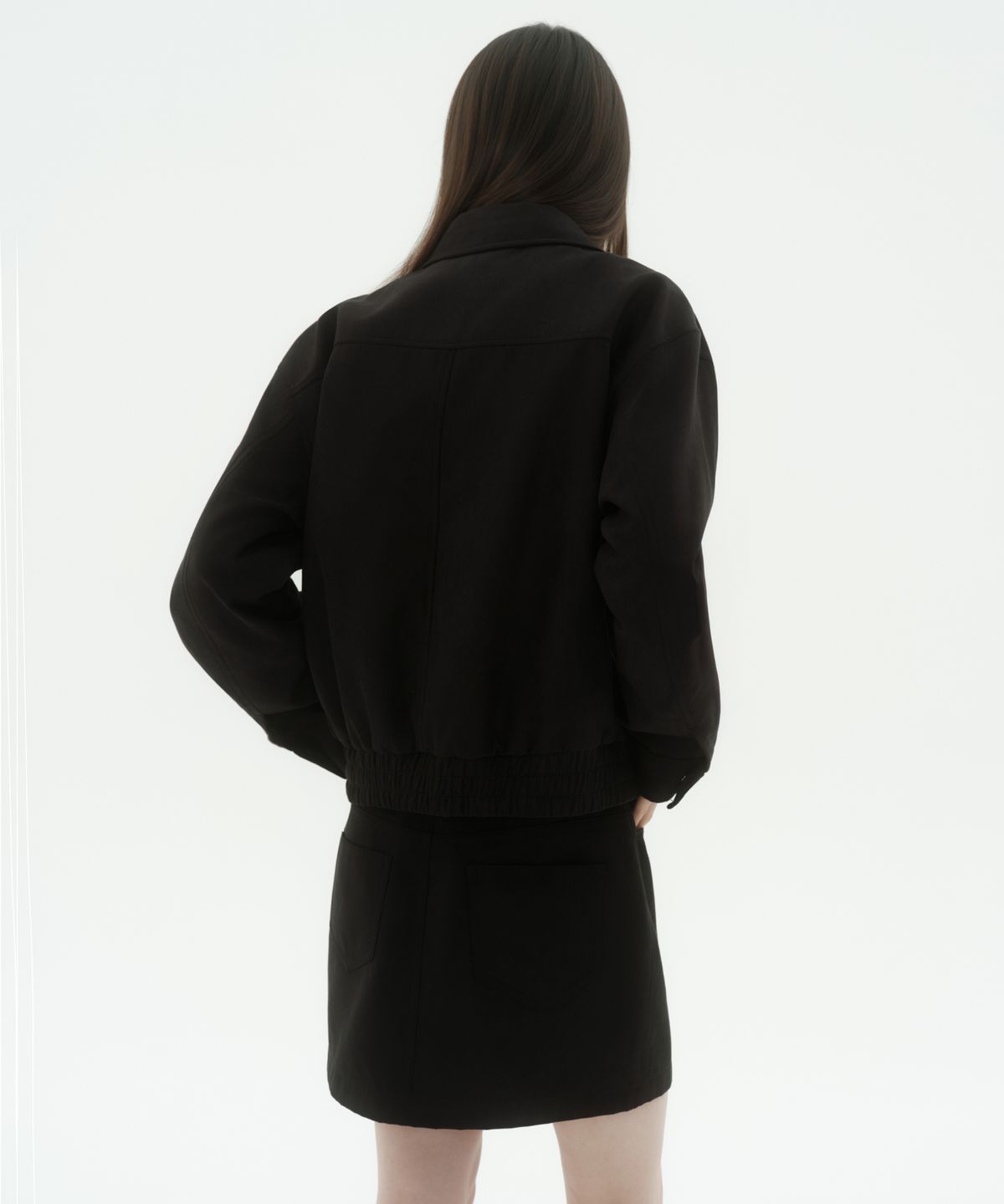 무신사 스탠다드 우먼(MUSINSA STANDARD WOMAN) 우먼즈 신세틱 스웨이드 블루종 재킷 [블랙]