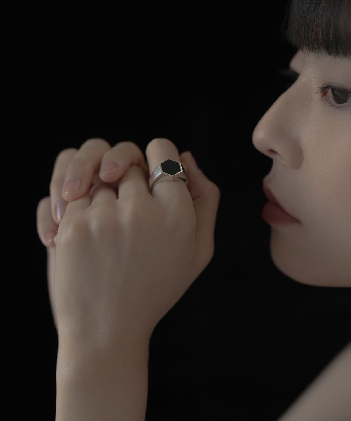 노비스도쿄(NOVICE TOKYO) 헥사곤 스톤 모티프 링 Hexagon Stone Motif Ring［Silver925］ / Silver